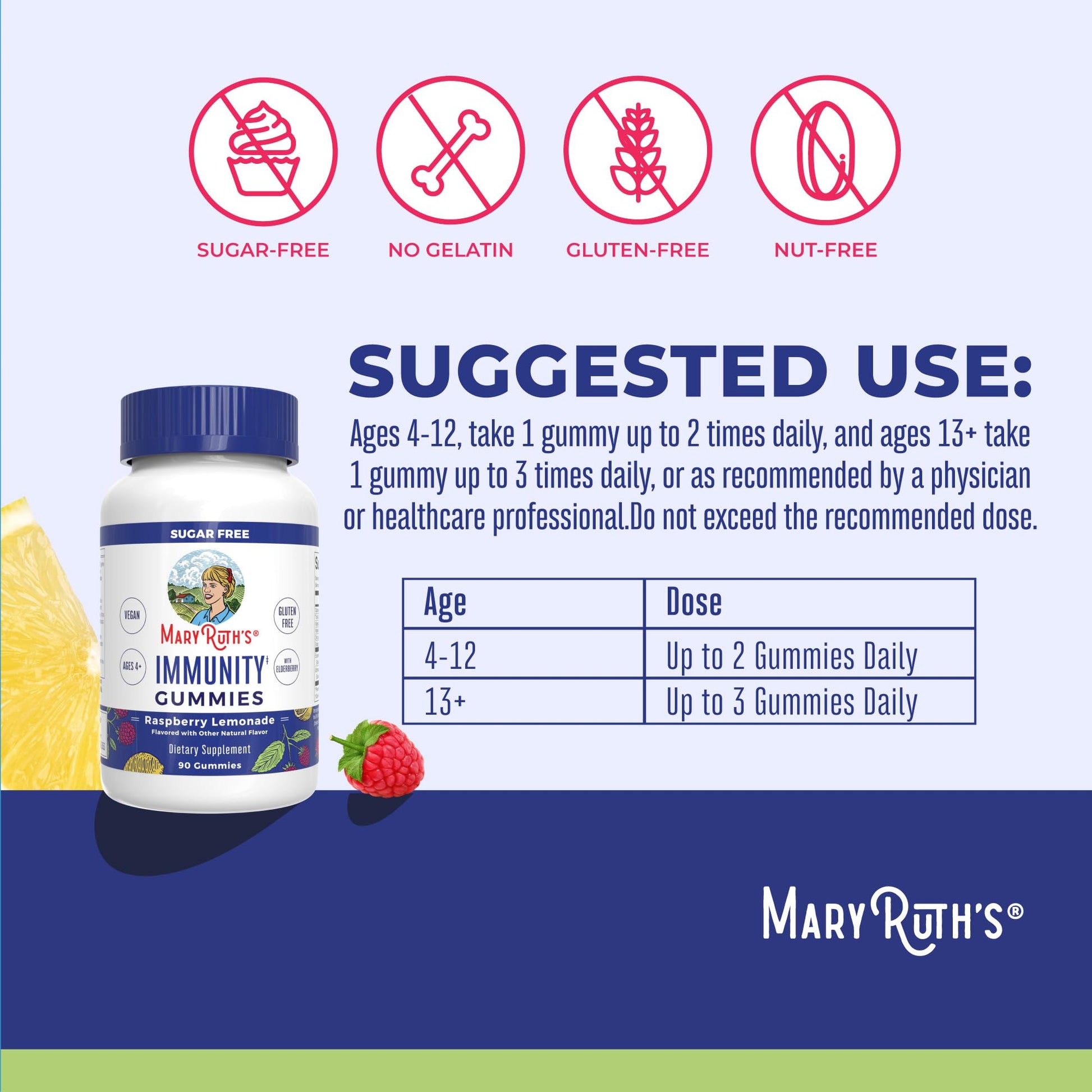 MaryRuth Organics Sugar Free Immunity Gummies | Powerful Blend | Elderberry Vitamin C & Zinc | Vitamin D3 & Echinacea | Immune Support Supplement | Gummies for Kids & Adults | Vegan | Non GMO | 90ct MARYRUTH'S buy supplements canada