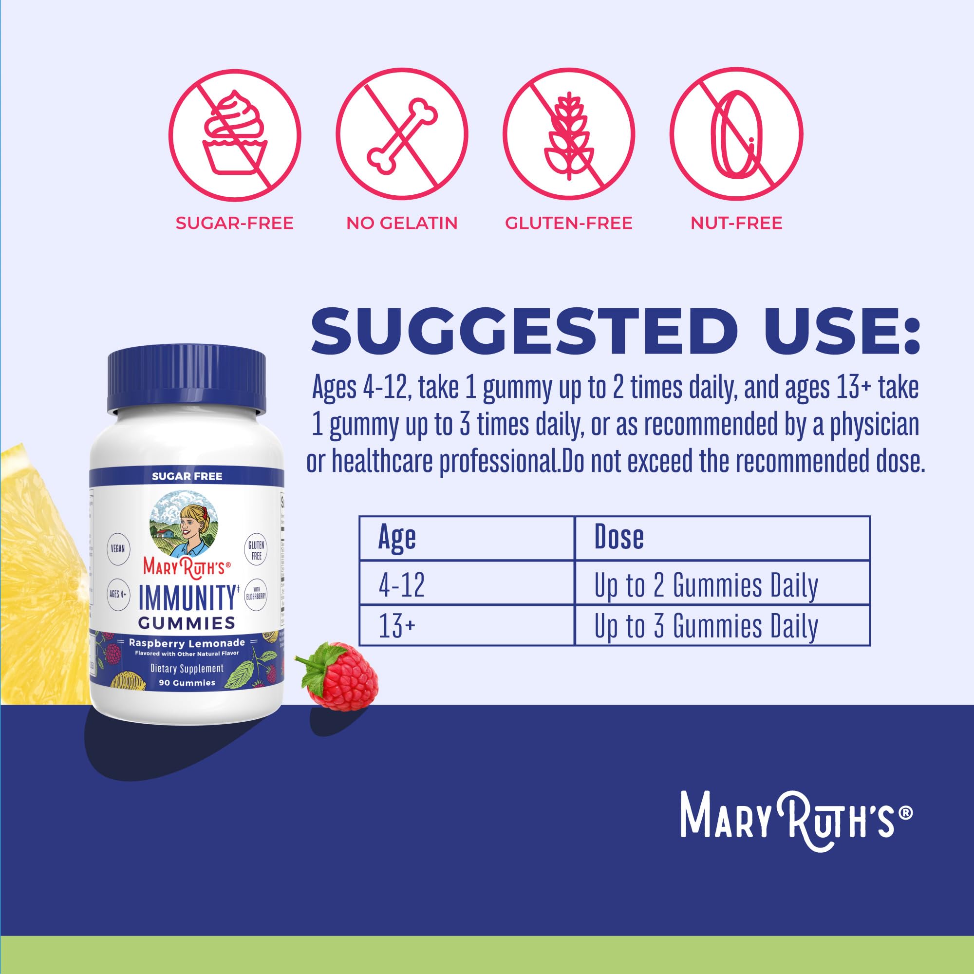 MaryRuth Organics Sugar Free Immunity Gummies | Powerful Blend | Elderberry Vitamin C & Zinc | Vitamin D3 & Echinacea | Immune Support Supplement | Gummies for Kids & Adults | Vegan | Non GMO | 90ct MARYRUTH'S buy supplements canada