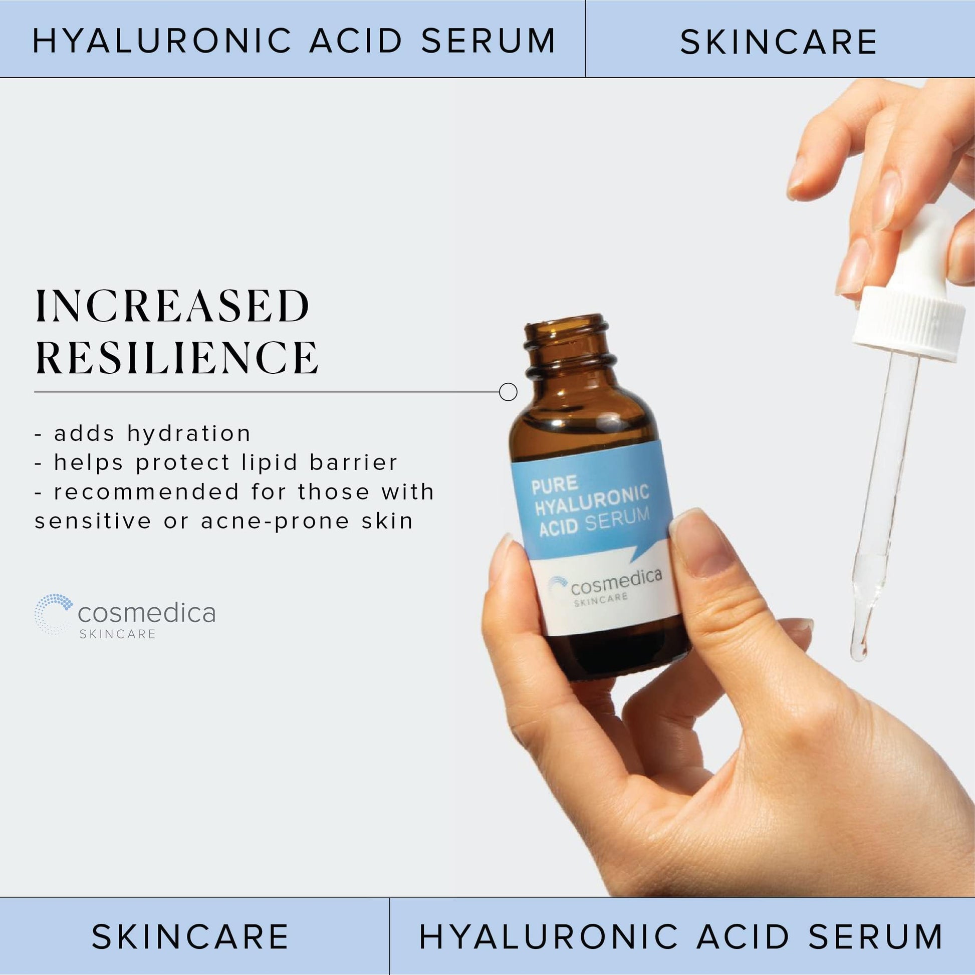 Hyaluronic Acid Serum for Skin 100% Pure Anti Aging Serum Intense Hydration Cosmedica Skincare buy supplements canada