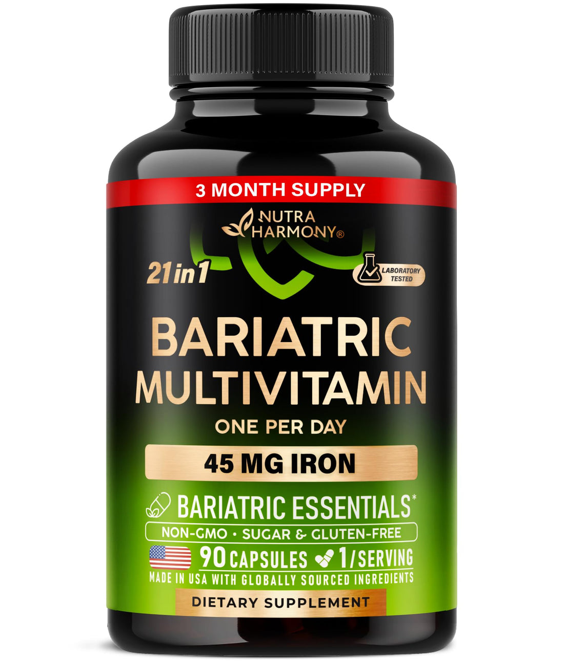 Bariatric Multivitamin - 45 mg Iron Supplements - Made in USA - for Women & Men - All-in-One, 21 Essential Vitamins - Gastric Sleeve Support NUTRAHARMONY buy supplements canada