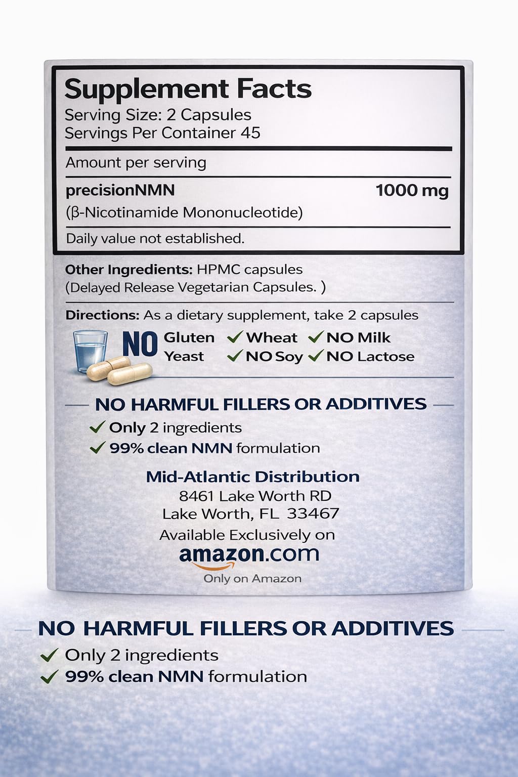 Precision NMN1000-1000 mg per Serving, 90 Capsules, 45 Grams Total Delayed Release Vegetarian Capsule, Nicotinamide Mononucleotide Generic buy supplements canada