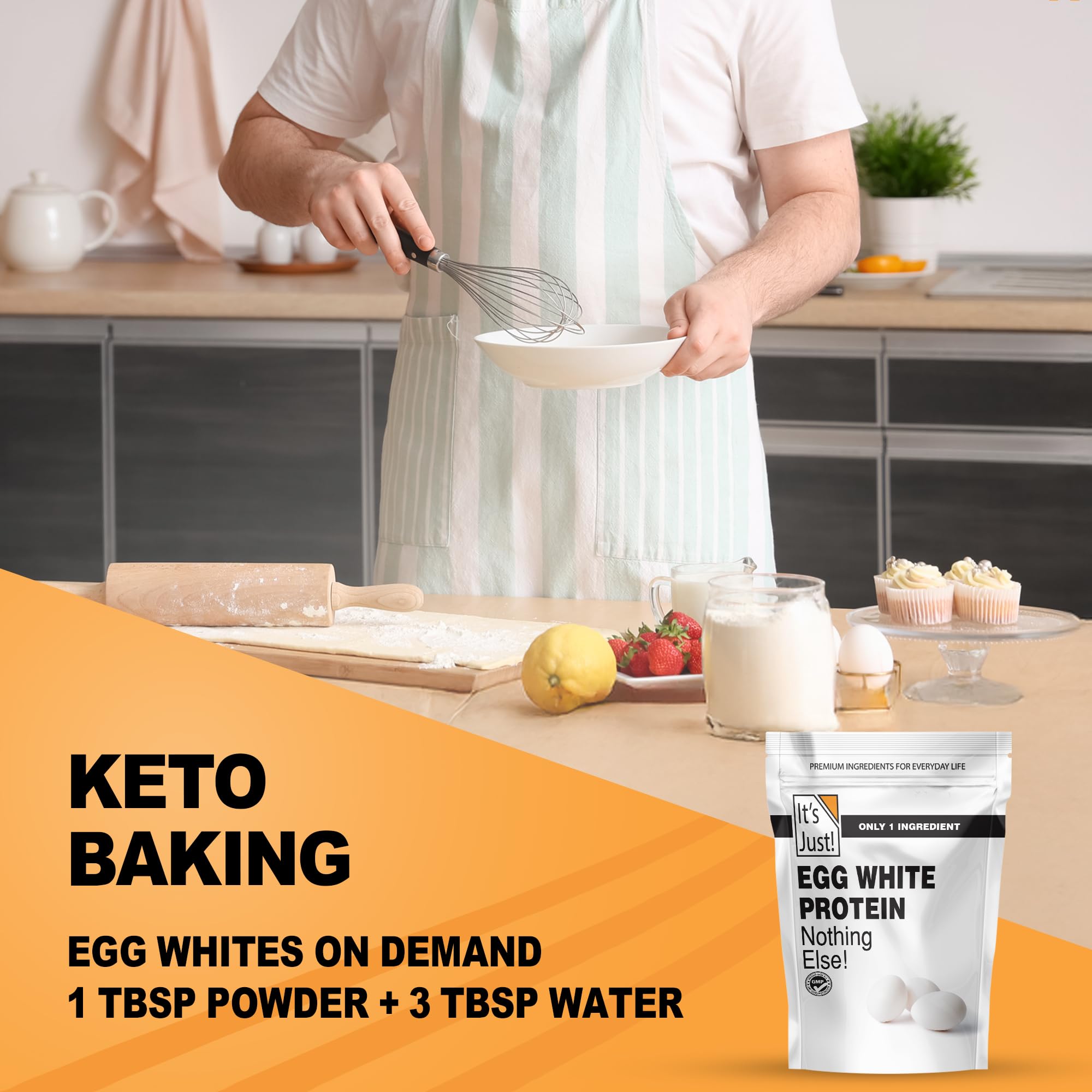 It's Just! - Egg White Protein Powder, Made in USA from Cage-Free Eggs, Dried Egg Whites (Unflavored, 8oz) It's Just! buy supplements canada
