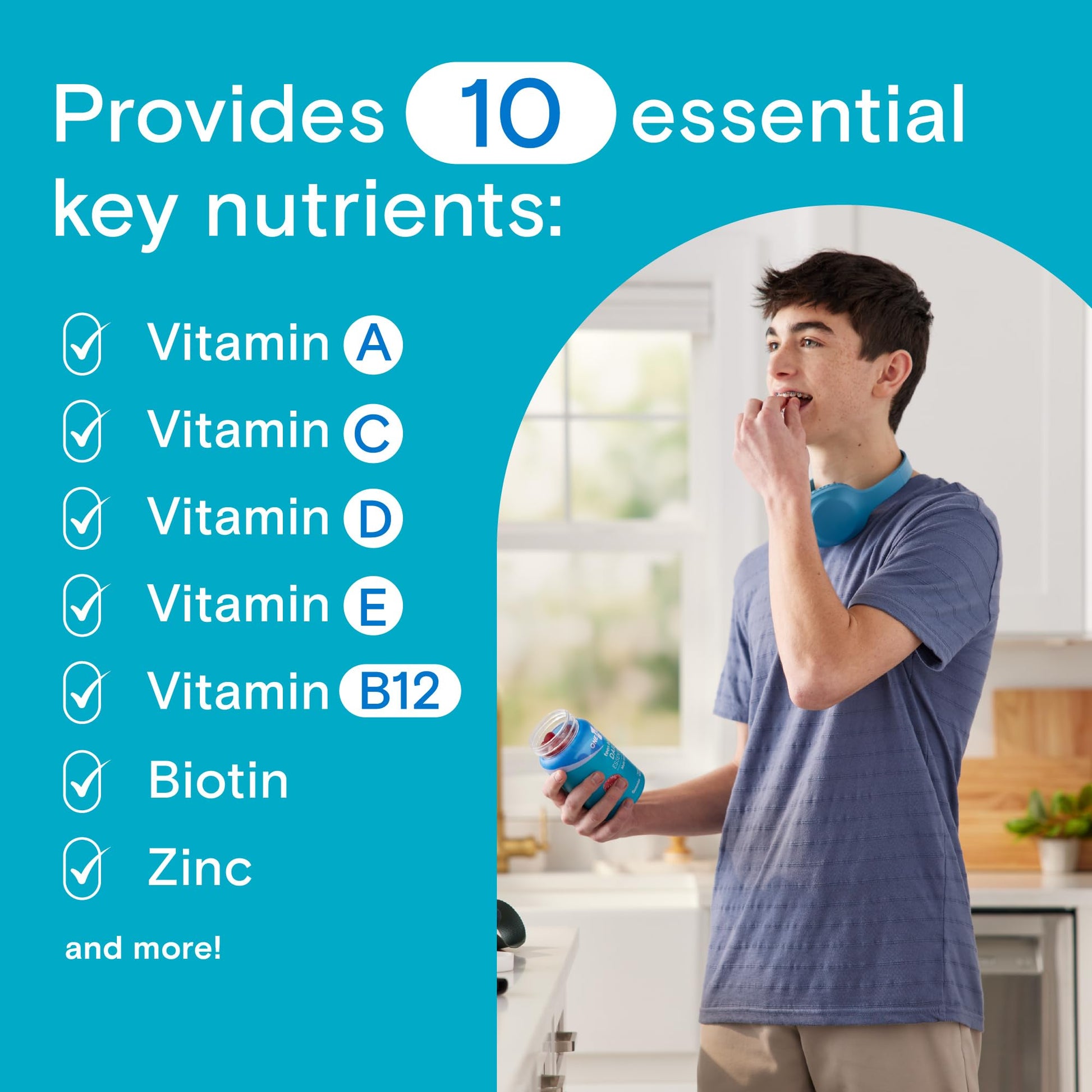 One A Day Teen Boy’s Daily Essentials Multivitamin Gummies, Teen Boy Vitamins with Vitamin C, Vitamin D, Bone Health, Immune Health ONE A DAY buy supplements canada