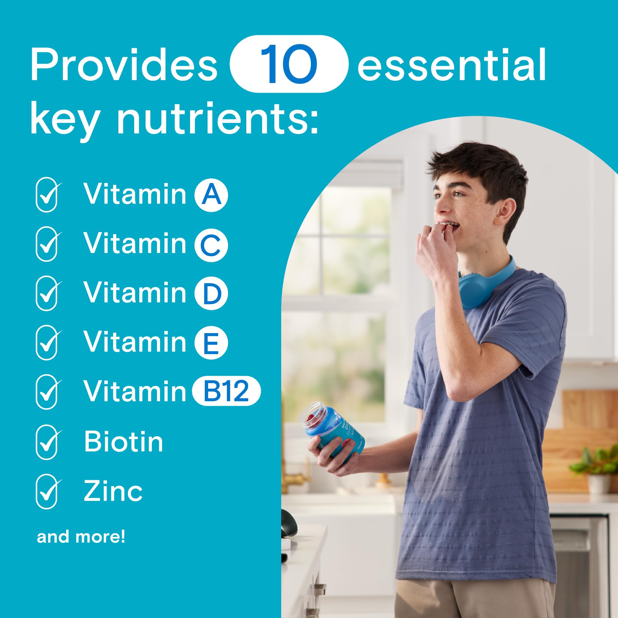 One A Day Teen Boy’s Daily Essentials Multivitamin Gummies, Teen Boy Vitamins with Vitamin C, Vitamin D, Bone Health, Immune Health ONE A DAY buy supplements canada