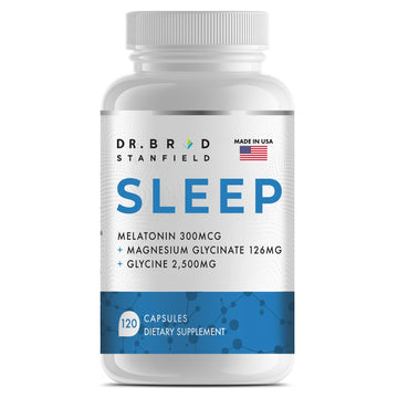 Dr Brad Stanfield Melatonin 300mcg + Magnesium Glycinate 126mg + Glycine 2,500mg for Sleep (120 Count, 30 Servings) Dr Brad Stanfield buy supplements canada