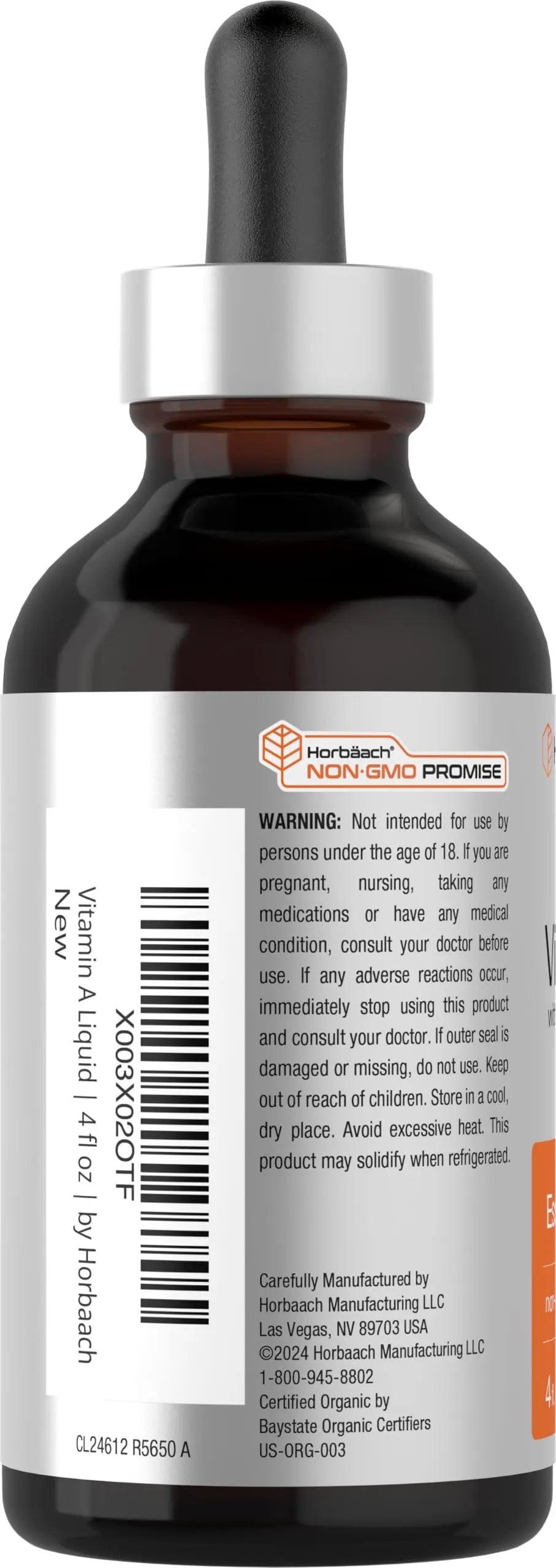 Horbäach Vitamin A Liquid | 4 fl oz | Supplement with Organic Fractionated Coconut Oil | Non-GMO, Gluten Free Horbäach buy supplements canada