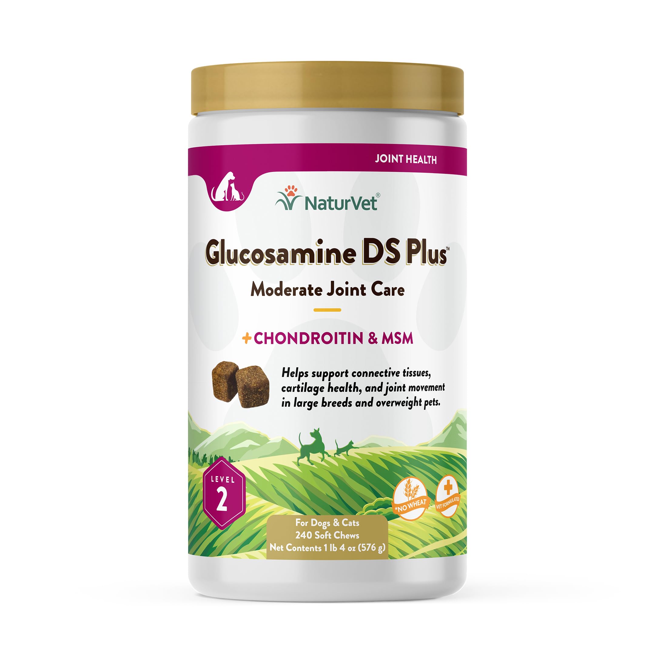 NaturVet – Glucosamine DS Plus - Level 2 Moderate Care – Supports Healthy Hip & Joint Function – Enhanced with Glucosamine, MSM & Chondroitin – for Dogs & Cats – 240 Soft Chews NaturVet buy supplements canada