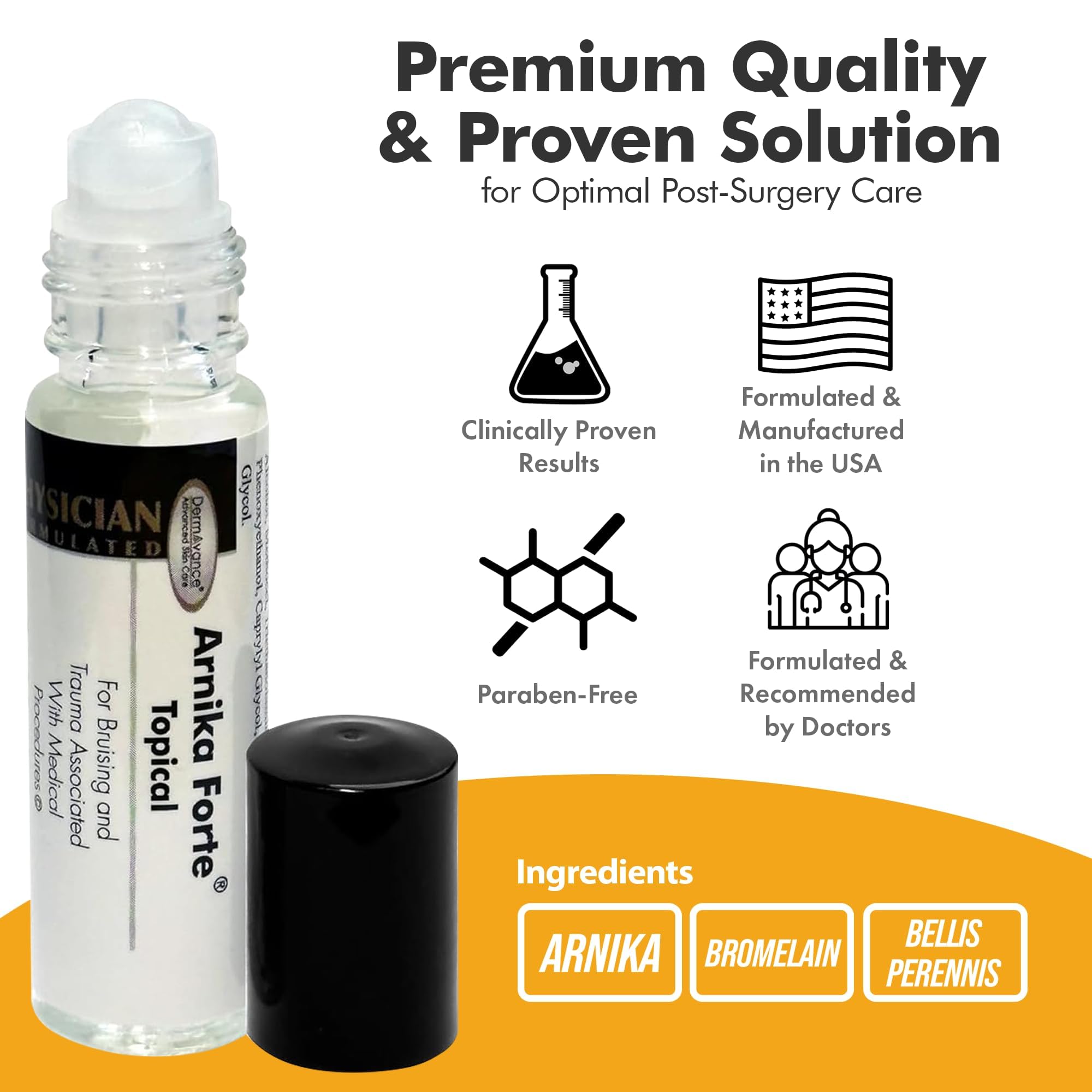 DermAvance Arnika Forte Topical Roll-On, Arnica Gel for Bruising and Swelling After Surgery, Easy-to-Use Arnica Gel Topical for Post-Surgical Care and Sports Injuries, Clear, 10 ml DermAvance buy supplements canada