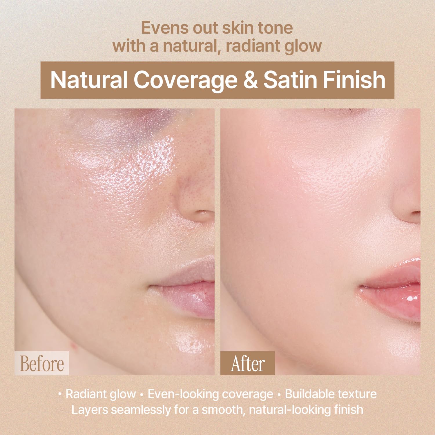 LOVB LOVB Natural Cover Glow Cushion Foundation | Satin Radiant Finish | Korean Foundation Makeup | Long-Lasting Natural Coverage | for All Skin Types 0.42 oz. (23N Natural Beige) LOVB LOVB buy supplements canada