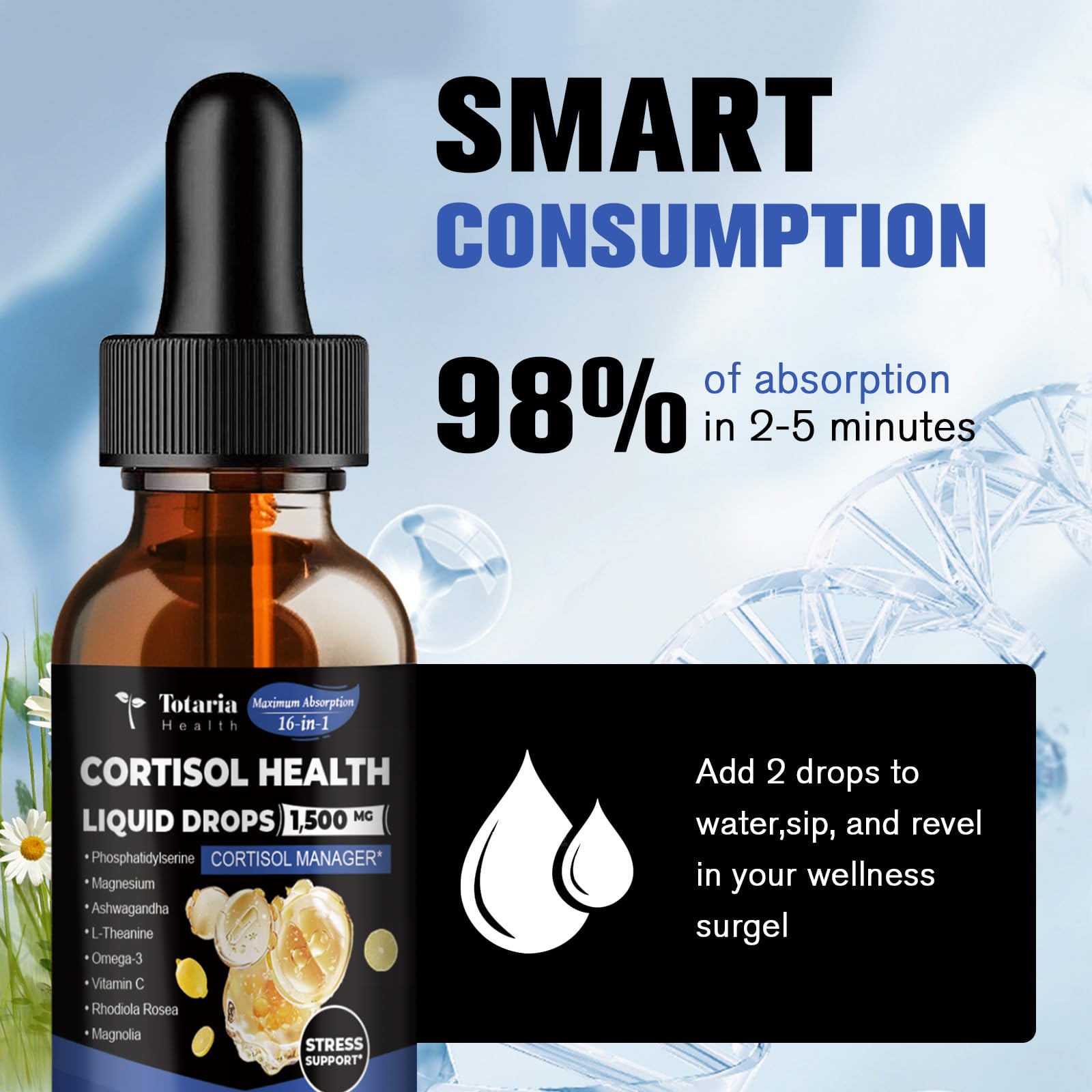 Totaria cortisol Supplement Liquid Drops Hormone Balance for Women Men with Magnesium Complex,Ashwagandha,Rhodiola Rosea,L Theanine,Phosphatidylserine Supplements Mood, Focus, Sleep Support 2 FL.OZ Totaria buy supplements canada