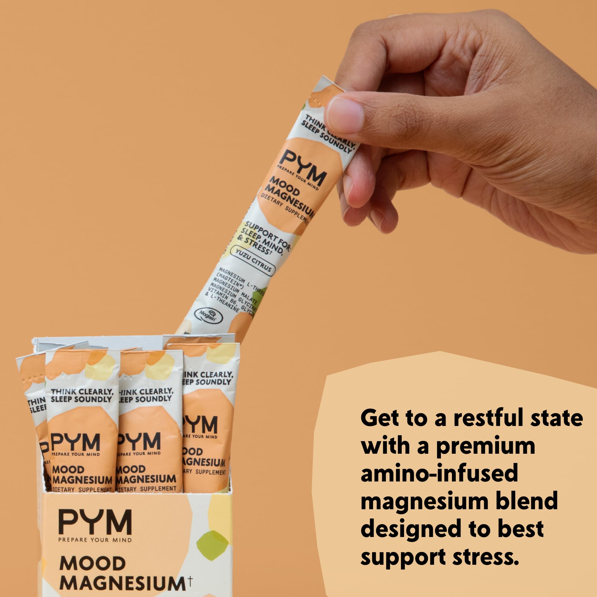 PYM Mood Magnesium Powder Packets (10-Servings) Magnesium Glycinate, L-Threonate & Malate Powder | Aid & Mood Support Supplement for Stress PYM Health buy supplements canada