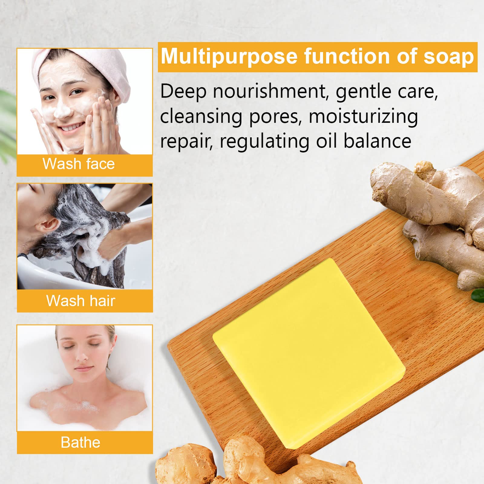 Organic Ginger Soap, Moisturizing Bath Soap, Slimming Ginger Soap, Deep Clean Effectively Moulis buy supplements canada