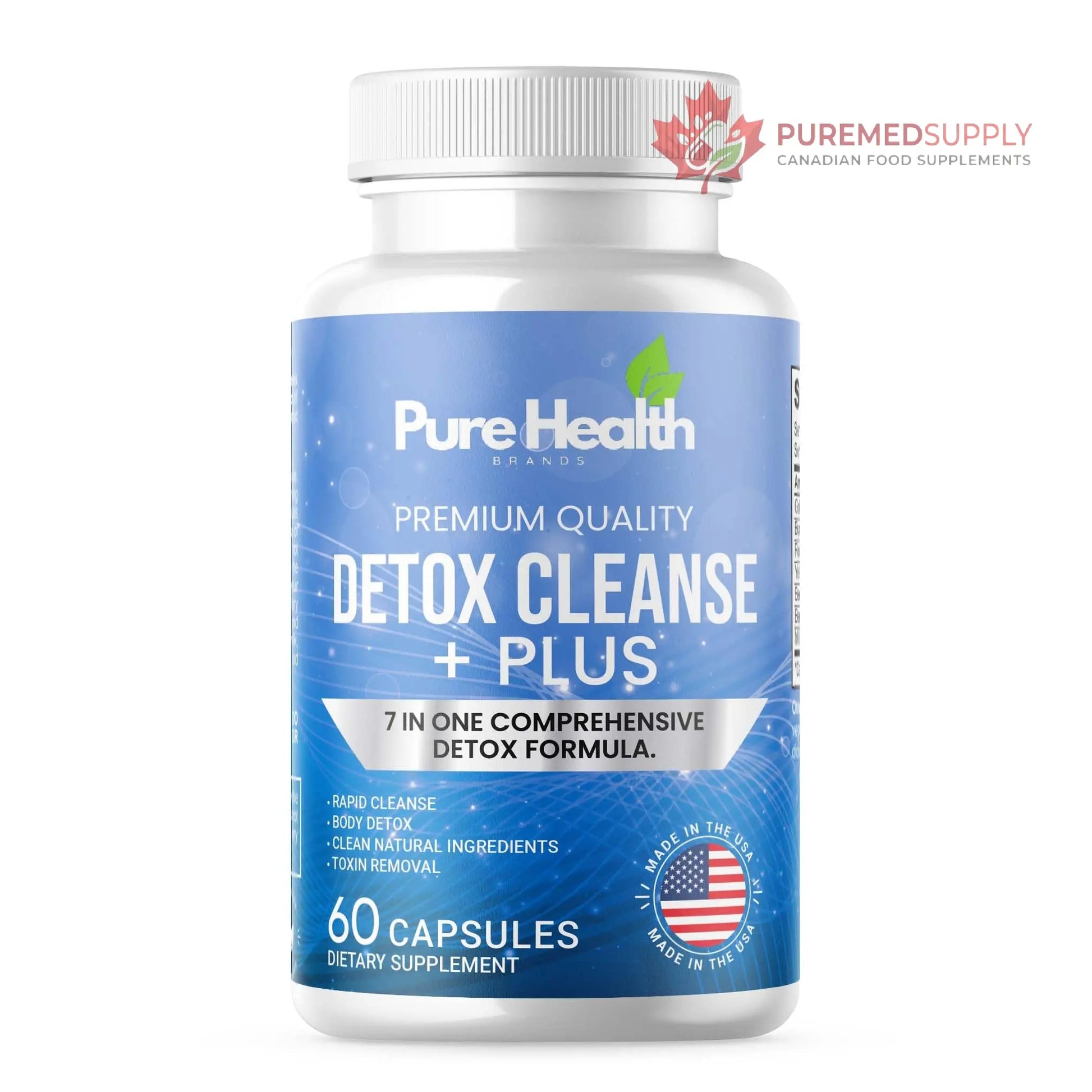 Extra Strength Fast Acting 7-in-ONE Advanced Formula - Full Body Cleanse - Detox & Liver Cleanse - Detox & Liver Repair, All Natural Toxins Remover, Healthy Cleansing Support for Liver (60 Capsule) Pure Health Brands buy supplements canada