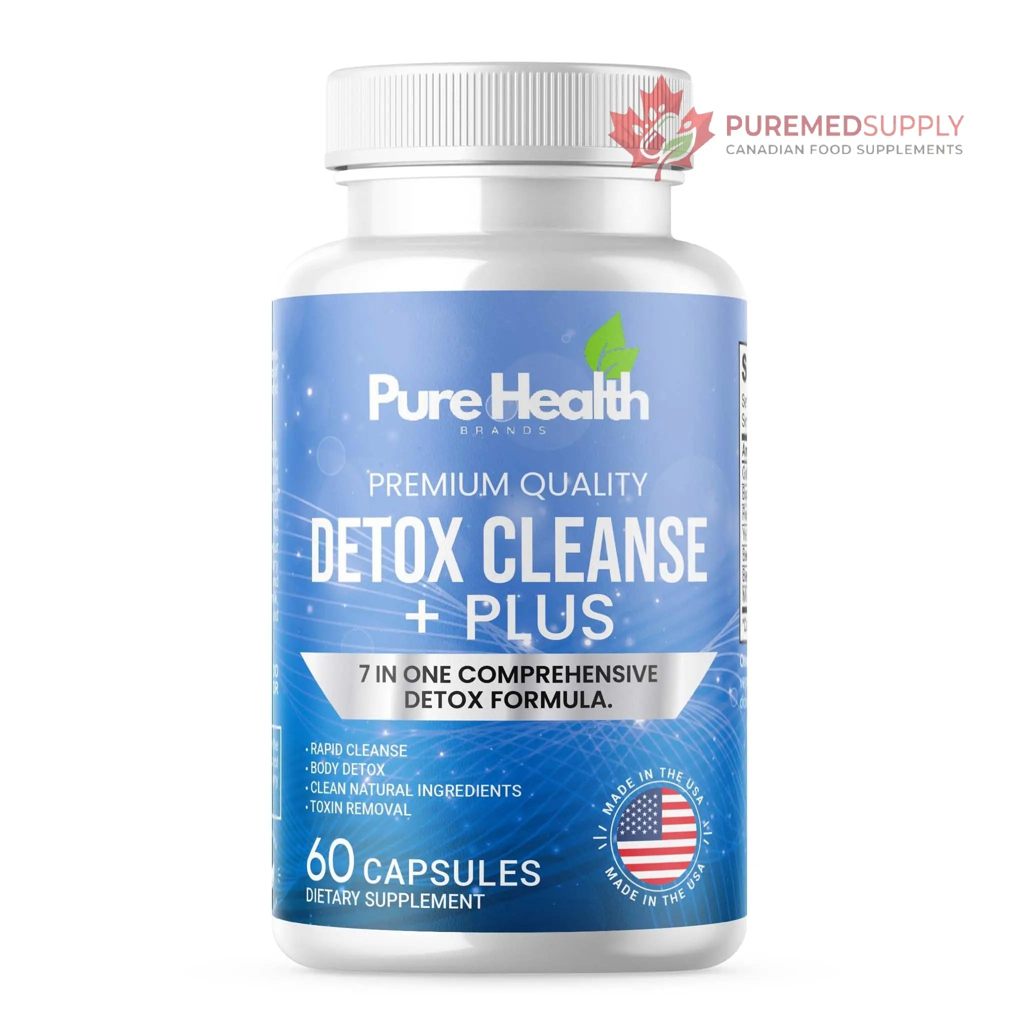 Extra Strength Fast Acting 7-in-ONE Advanced Formula - Full Body Cleanse - Detox & Liver Cleanse - Detox & Liver Repair, All Natural Toxins Remover, Healthy Cleansing Support for Liver (60 Capsule) Pure Health Brands buy supplements canada