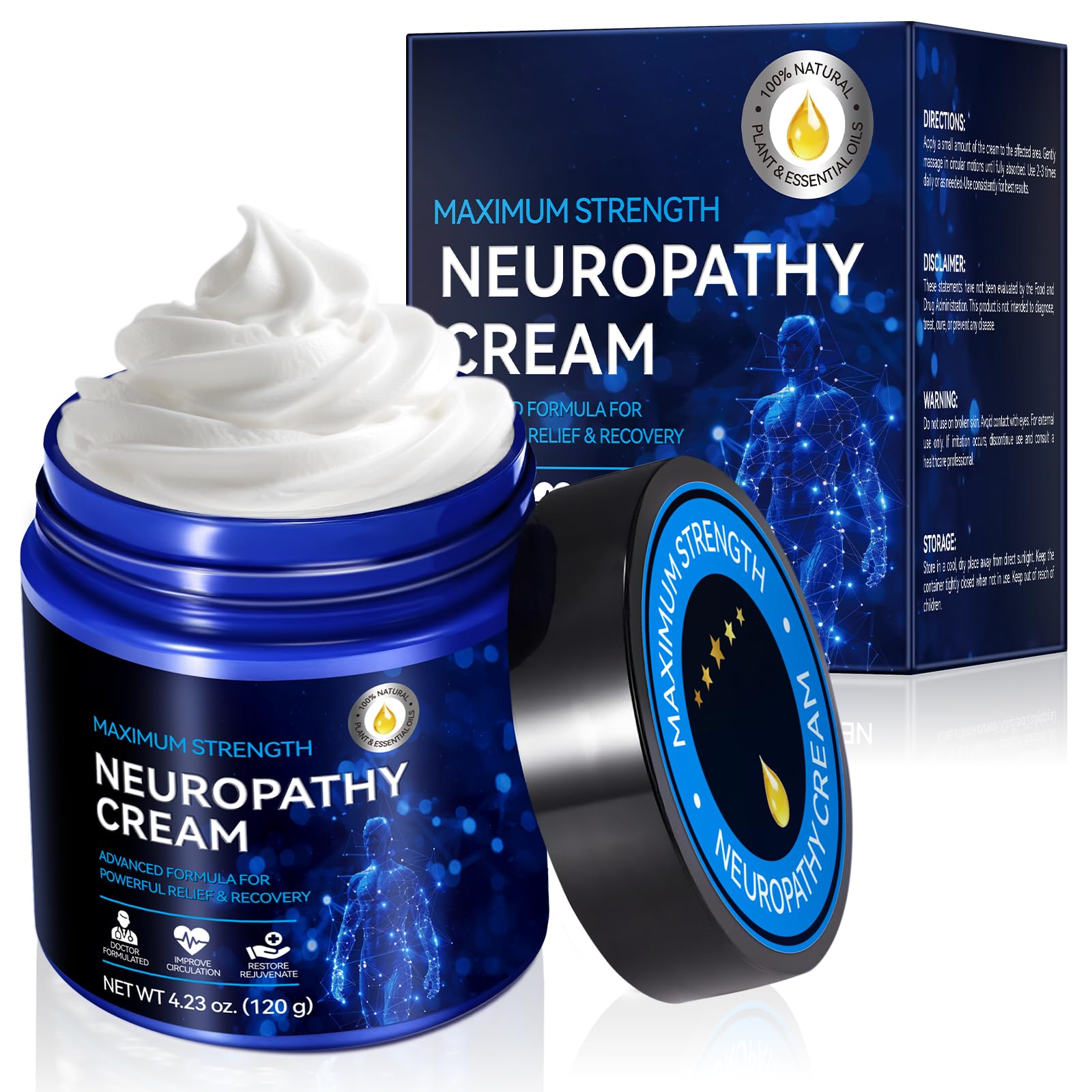 Neuropathy Cream for Feet, Legs & Hands – Lightweight, Plant-Based Formula with Cooling Comfort, 4 oz CFXYHNOX buy supplements canada