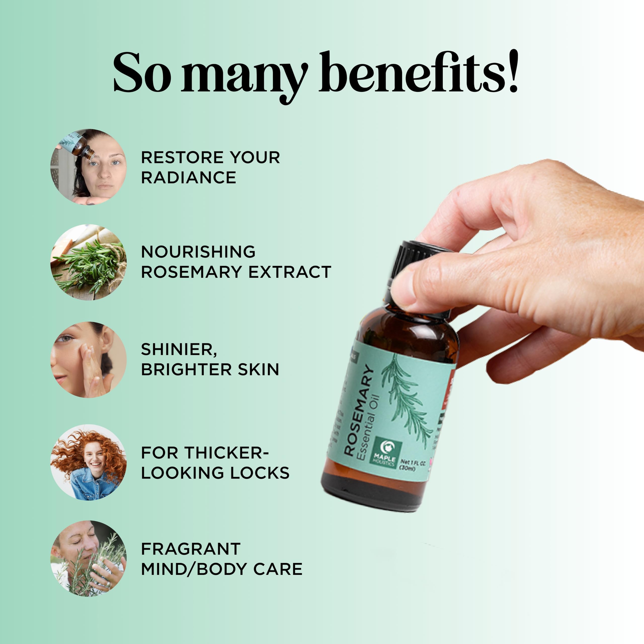 Pure Rosemary Essential Oil for Aromatherapy - Pure Rosemary Oil for Hair Skin and Nails Maple Holistics buy supplements canada