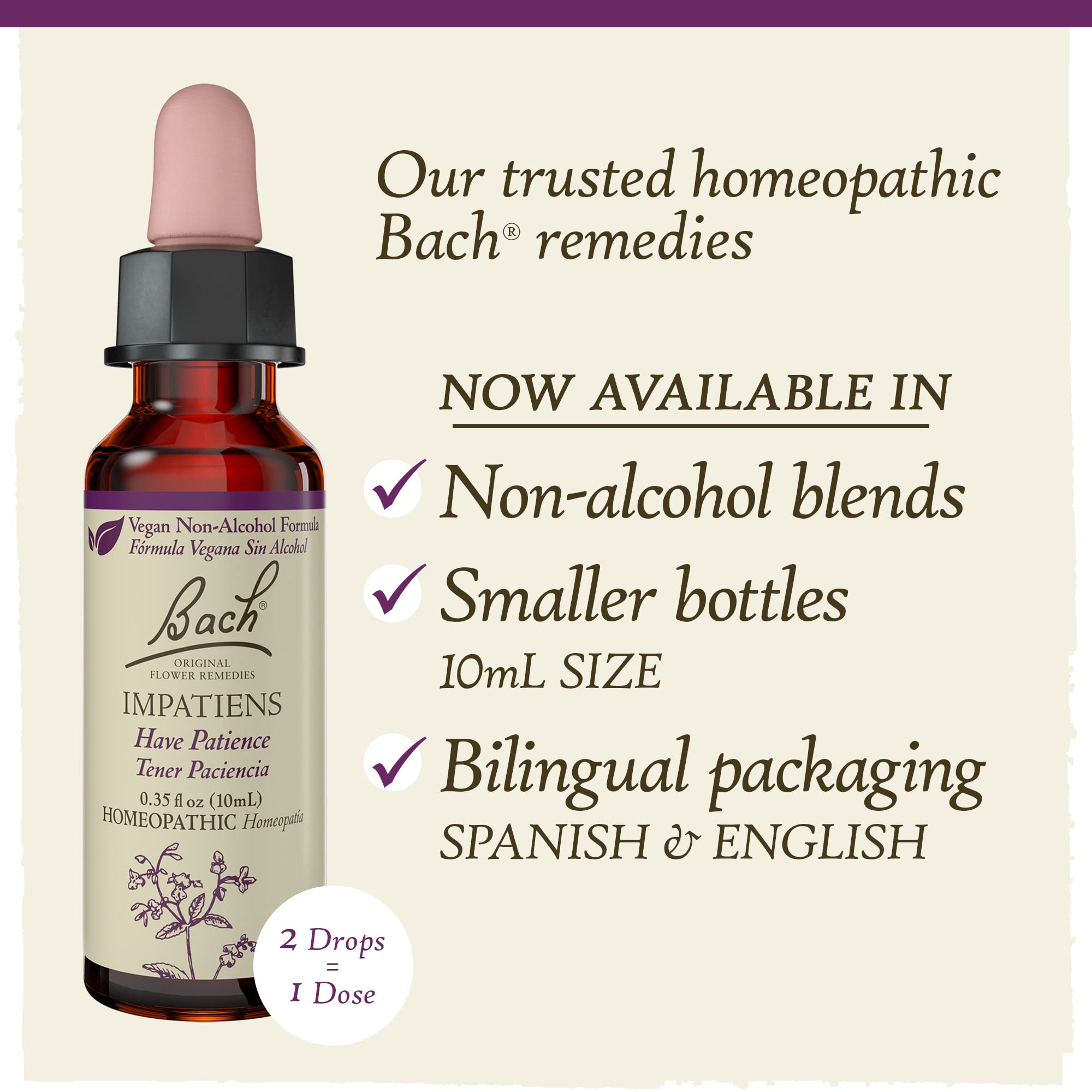 Bach Original Flower Remedies, Impatiens for Patience (Non-Alcohol Formula), Natural Homeopathic Bach buy supplements canada