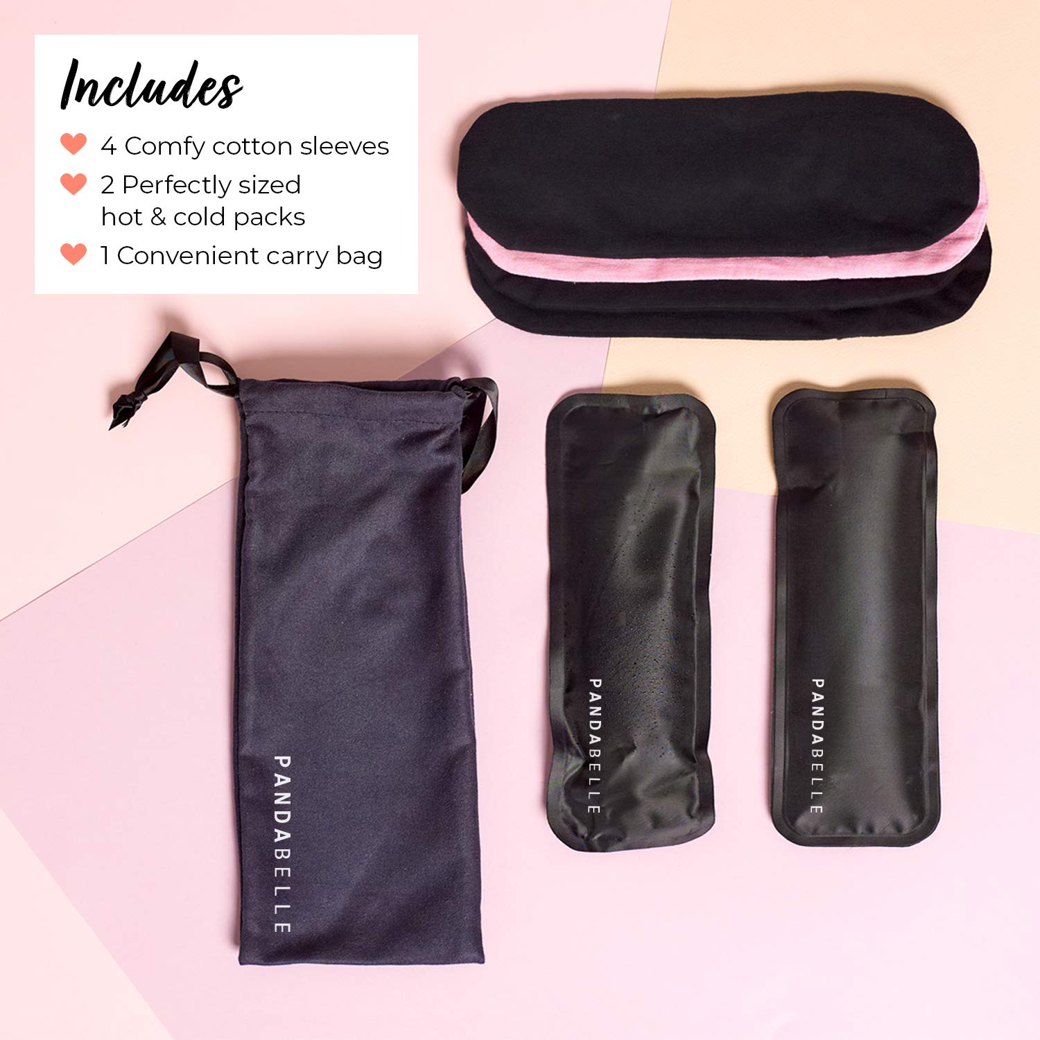 Pandabelle Hot & Cold Reusable Perineal Ice Pack with 4 Washable Cotton Sleeves & Carry Bag for Postpartum Perineal Pain, Hemorrhoids, C-Section Scar, Breastfeeding, Post-Waxing Hair Removal & More PANDABELLE buy supplements canada