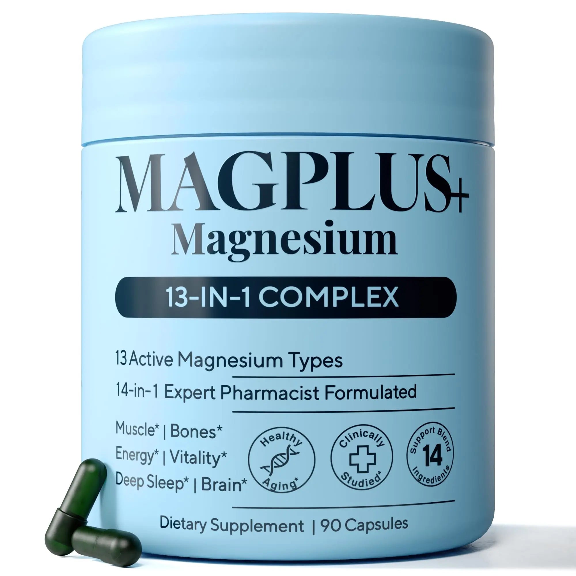 Magnesium Glycinate Complex Supplement, 900mg – 13-in-1 Magnesium L-Threonate, Citrate, Taurate & Malate for Women & Men – Liposomal Chelated Formula – Sleep, Muscle & Brain Support – 90 Capsules Plus+Ultra buy supplements canada