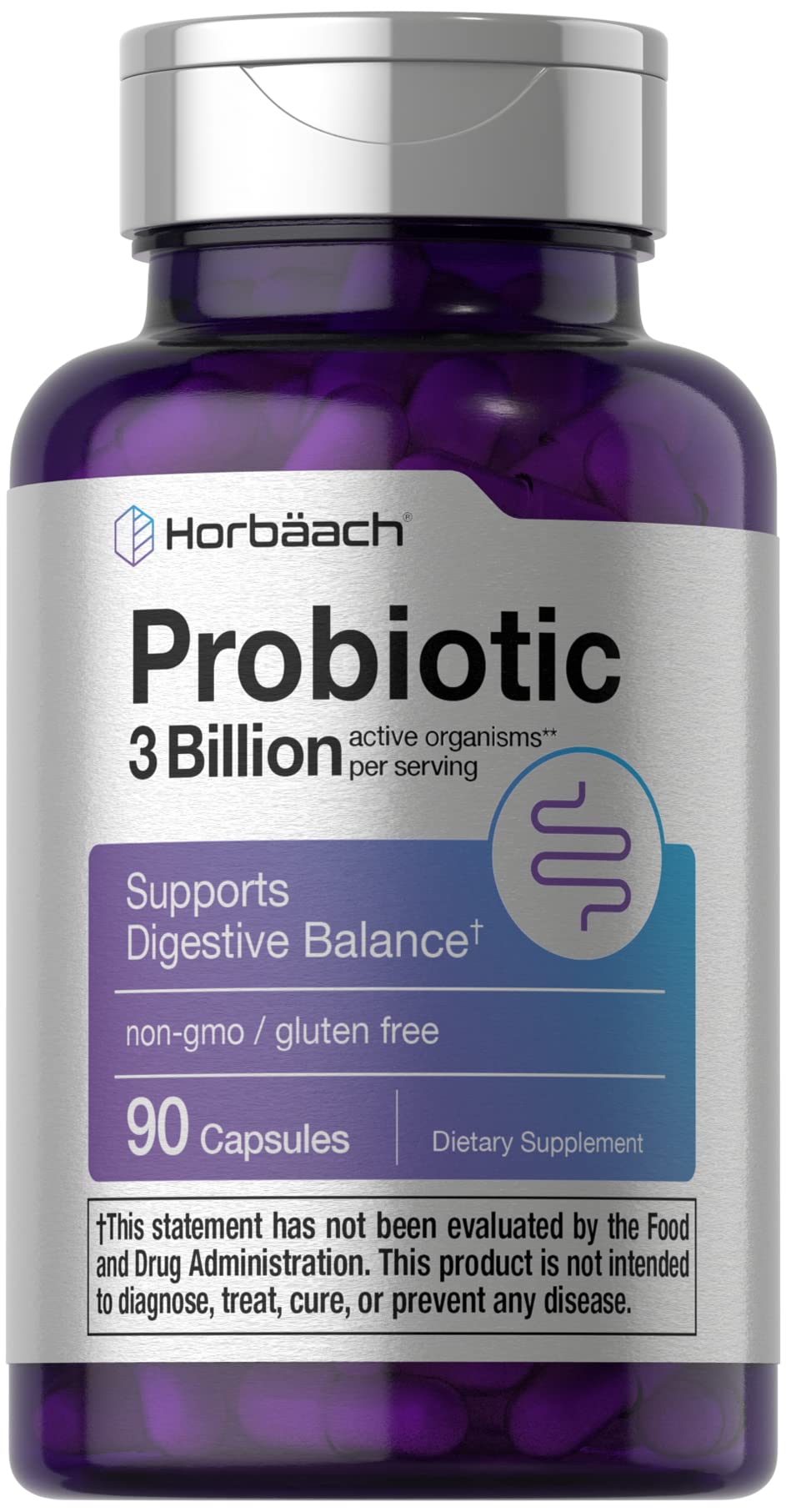 Probiotic for Women & Men's Digestive Health | 3 Billion CFU | 90 Capsules | Non-GMO Horbäach buy supplements canada