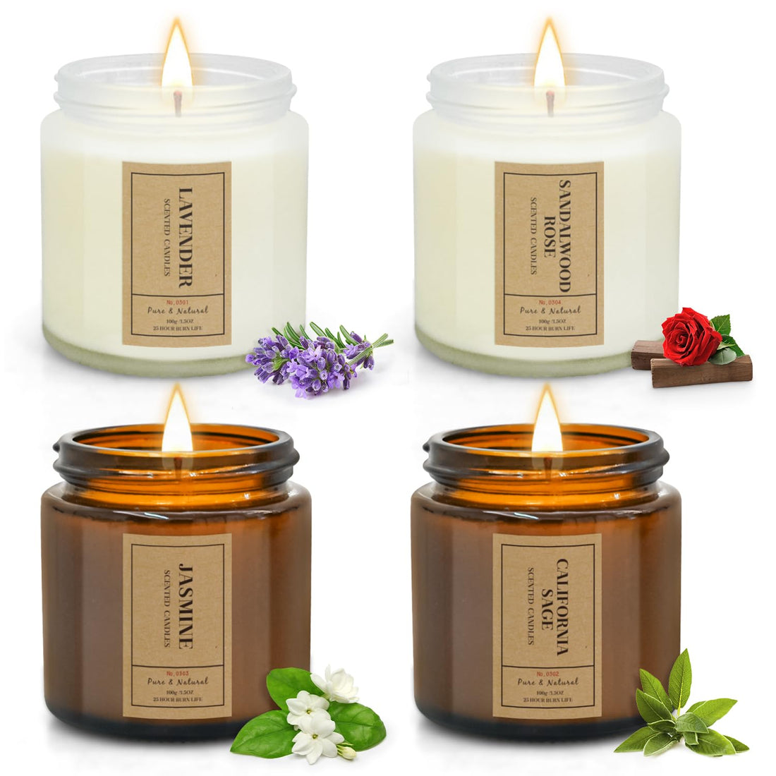 Aromatherapy Candles for Home Scented, 4 Pack Lavender Candles Gifts Set for Women FOMICO buy supplements canada