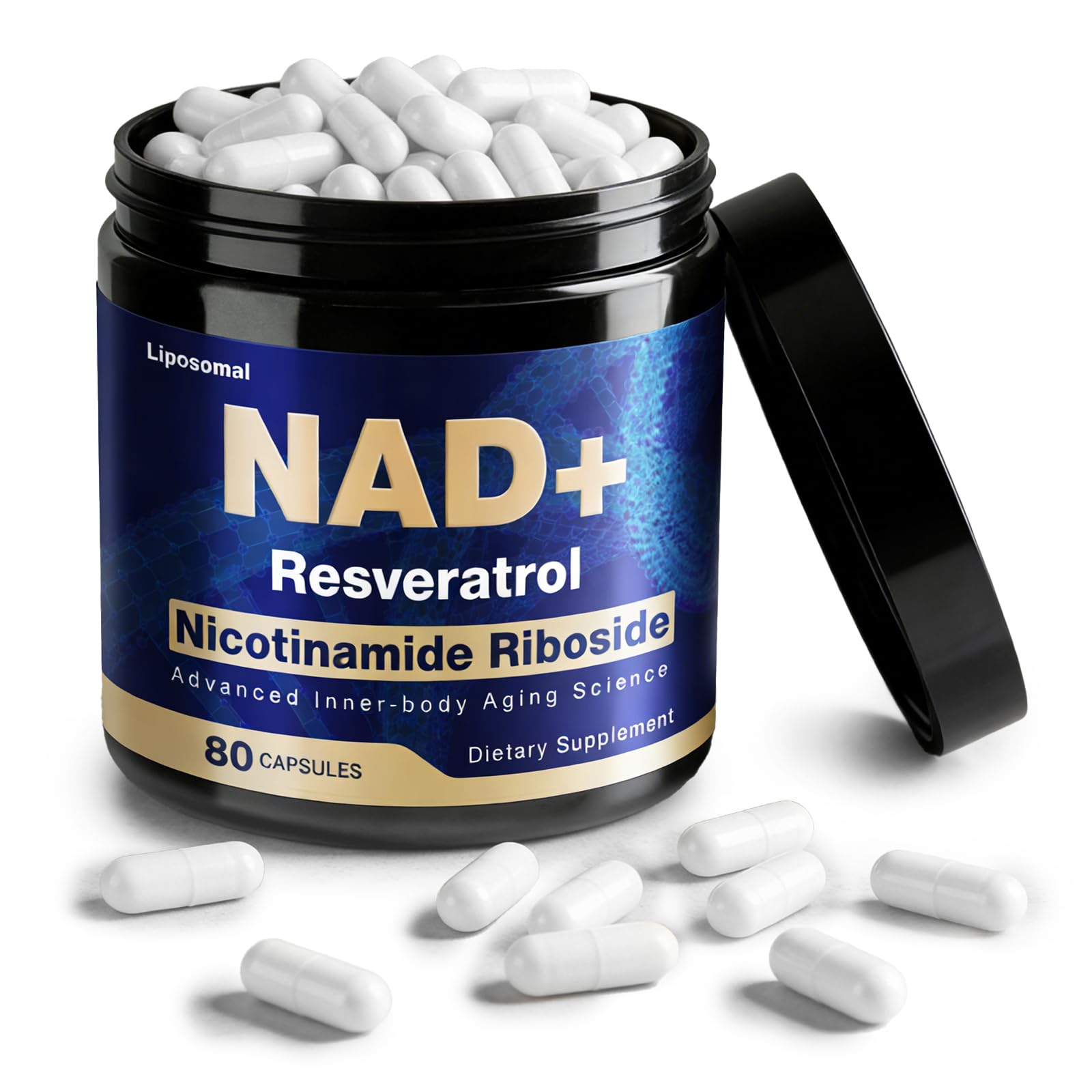 NLMUBR LUCKSIT NAD Supplement - NAD Nicotinamide Riboside Resveratrol 900mg, NAD Supplements for Women & Man, Liposomal NAD+ for Anti Aging & Cell Regenerator, 80 Capsules NLMUBR LUCKSIT buy supplements canada