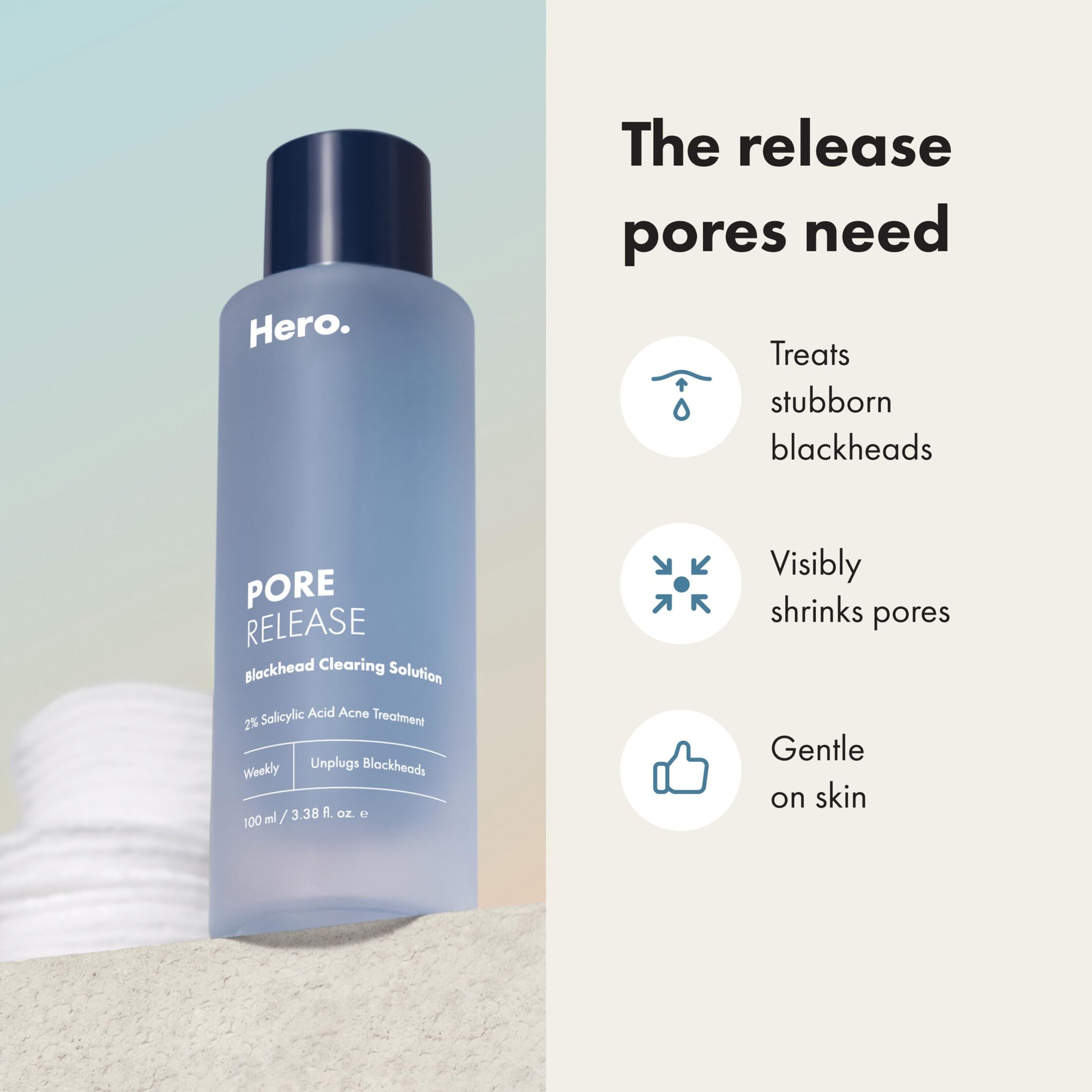 Hero Cosmetics Pore Release Blackhead Clearing Solution, Exfoliating 2% Salicylic Acid Toner Featuring AHA, BHA, and PHA HERO COSMETICS buy supplements canada