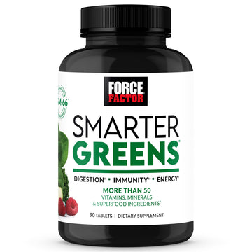 FORCE FACTOR Smarter Greens Tablets, Greens Supplement with 25+ Superfoods and Antioxidants to Improve Digestion, Reduce Stress, Strengthen Immunity, and Support Metabolism, 90 Tablets Force Factor buy supplements canada