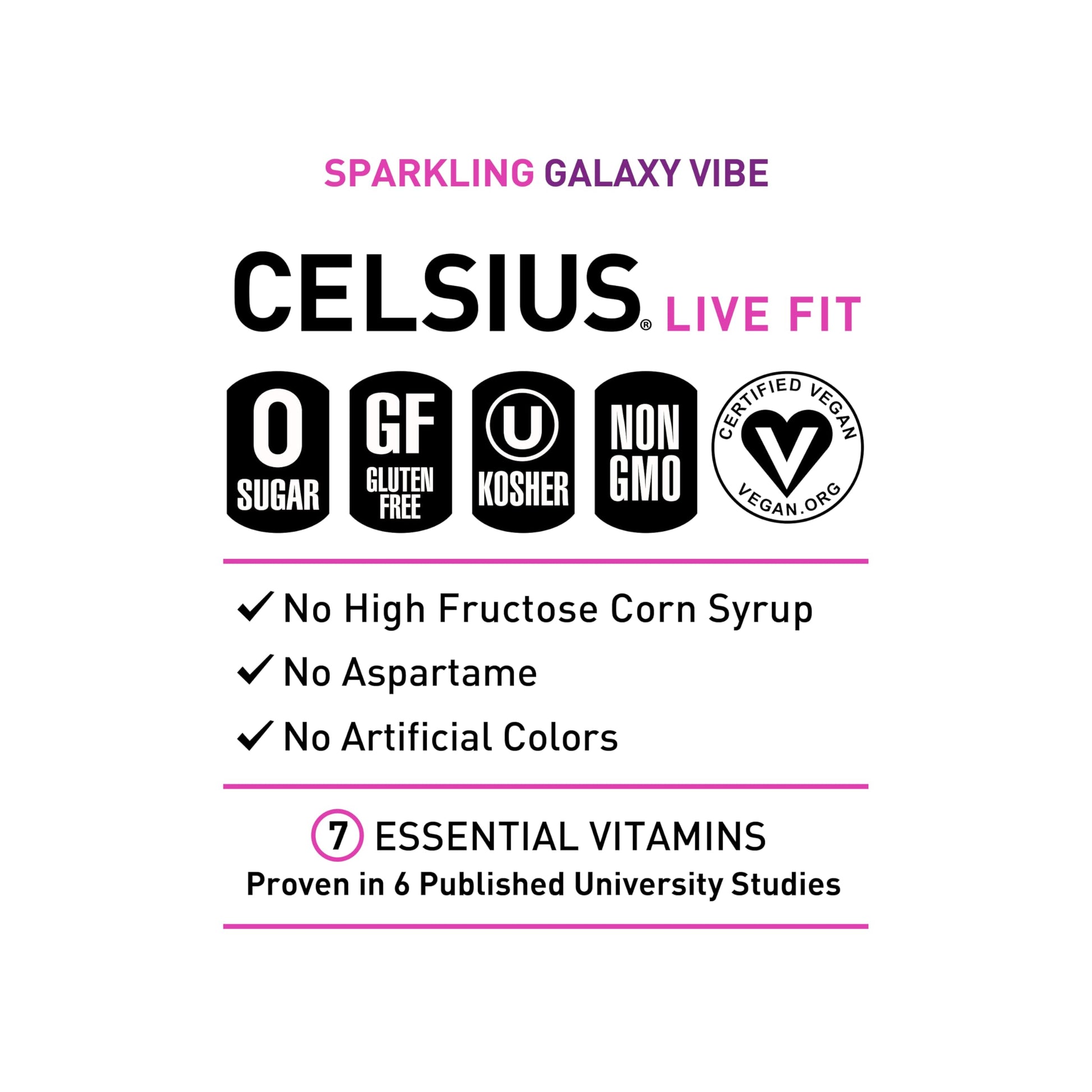 CELSIUS Sparkling Galaxy Vibe, Functional Essential Energy Drink 12 Fl Oz (Pack of 12) CELSIUS buy supplements canada