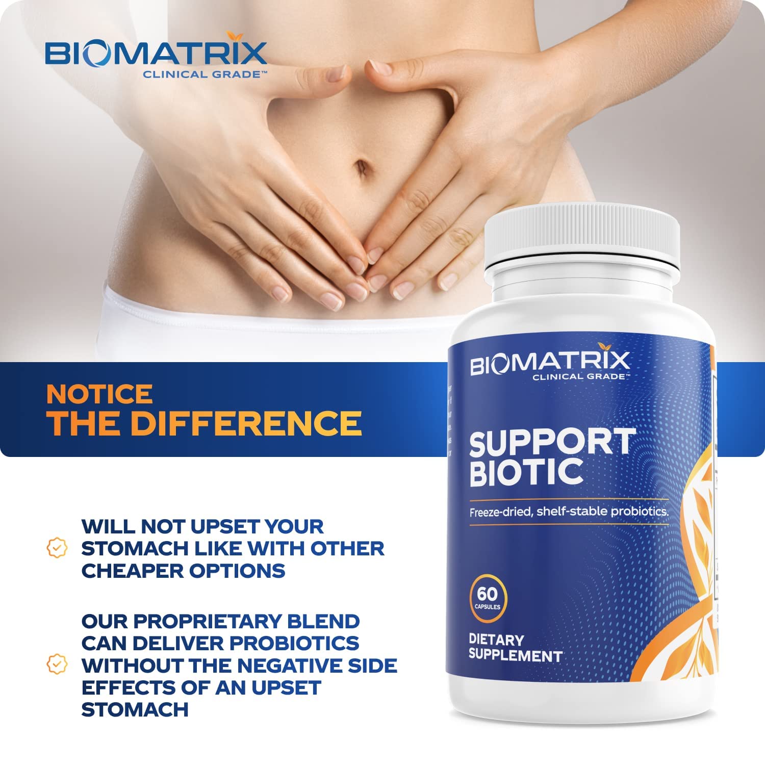 BioMatrix Saccharomyces boulardii Probiotic Supplement w/L. paracasei, L. rhamnosus, Bifidobacterium, Acidophilus – Prebiotic Complement – Temp-Stable, 30-60 Day Supply BioMatrix buy supplements canada