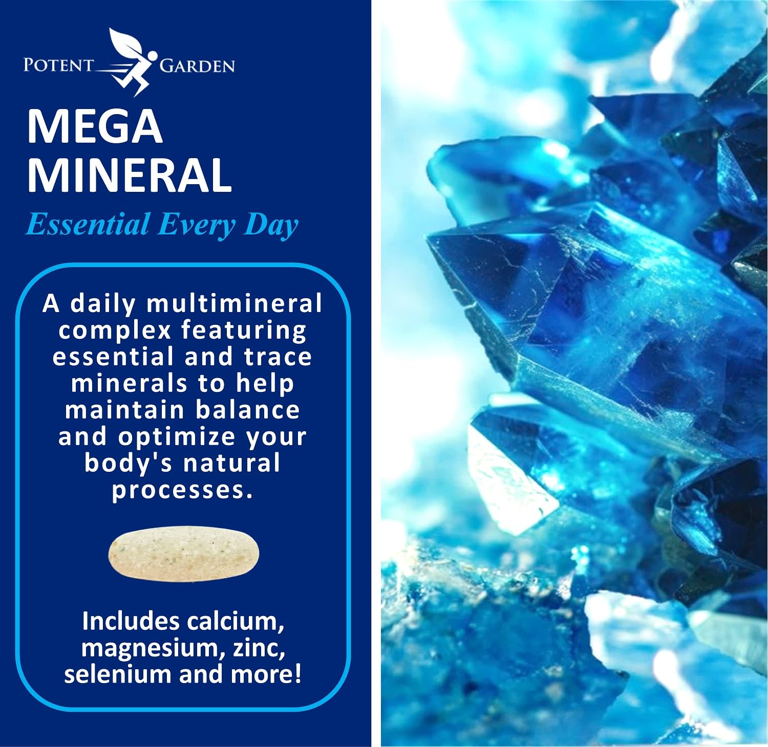 Potent Garden Mega Mineral Supplement Complete Mineral Complex with Calcium Magnesium Zinc Potassium Boron Selenium Chromium & 72 Trace Potent Garden buy supplements canada