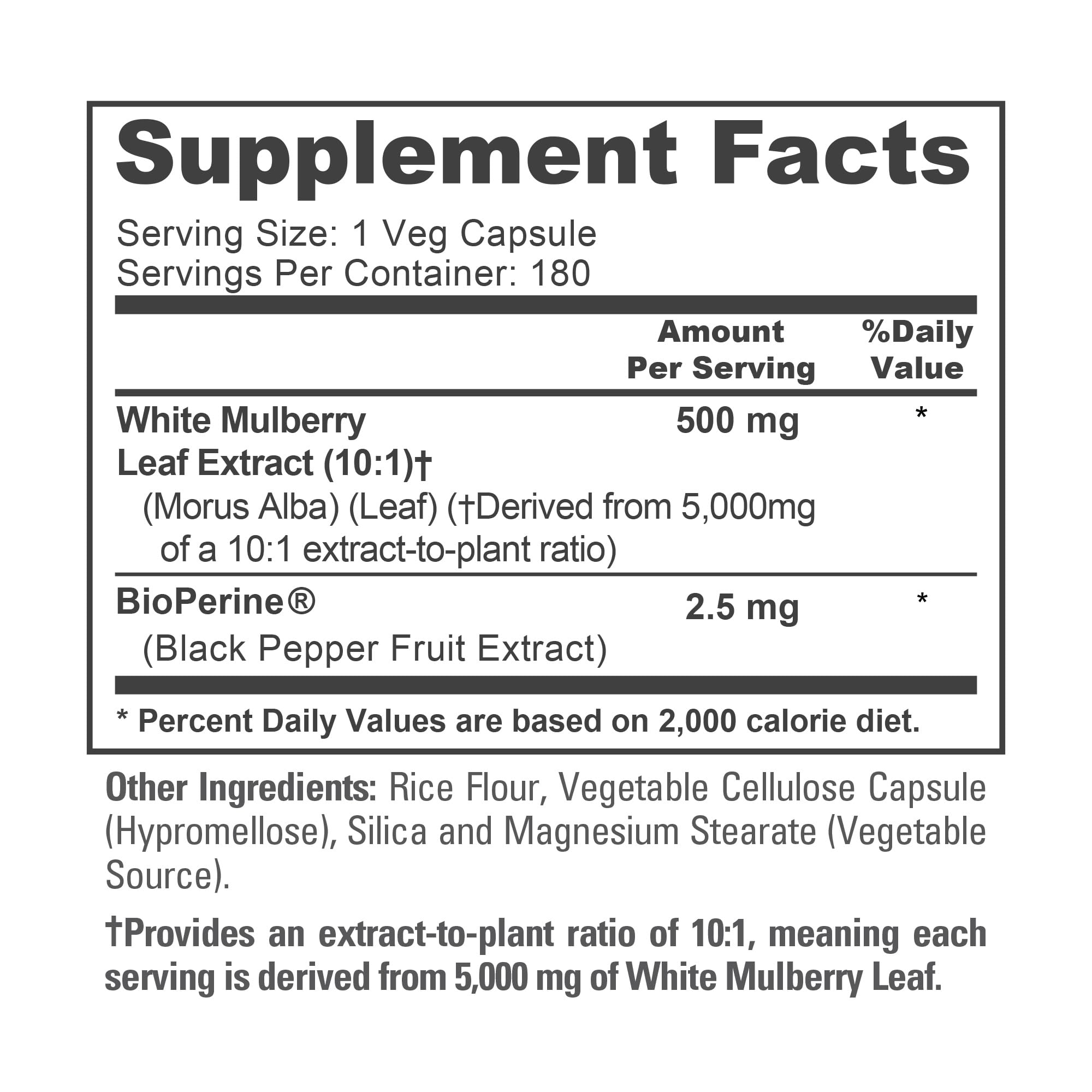 NusaPure White Mulberry Leaf Extract 10:1 Extract, 500 mg Equivalent to 5000mg 180 Veg Caps (Vegan, Non GMO Bioperine) NusaPure buy supplements canada