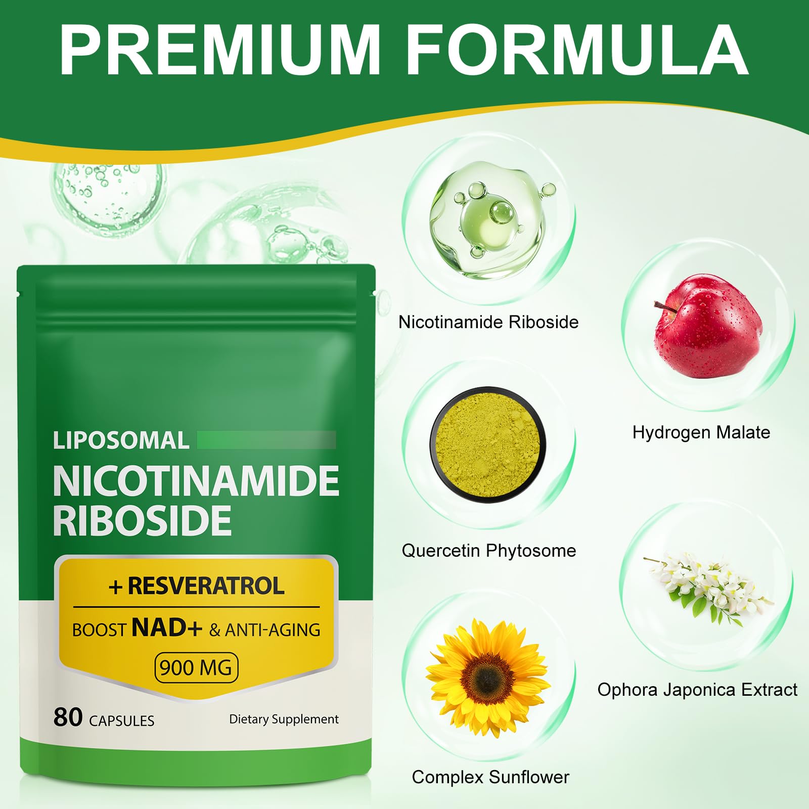 NAD Supplement with Nicotinamide Riboside - Resveratrol,Liposomal Nicotinamide Riboside,Quercetin - High Purity NAD Supplement for Anti-Aging, Focus, Energy 160 Capsules (2 Bag) Ruduwu buy supplements canada