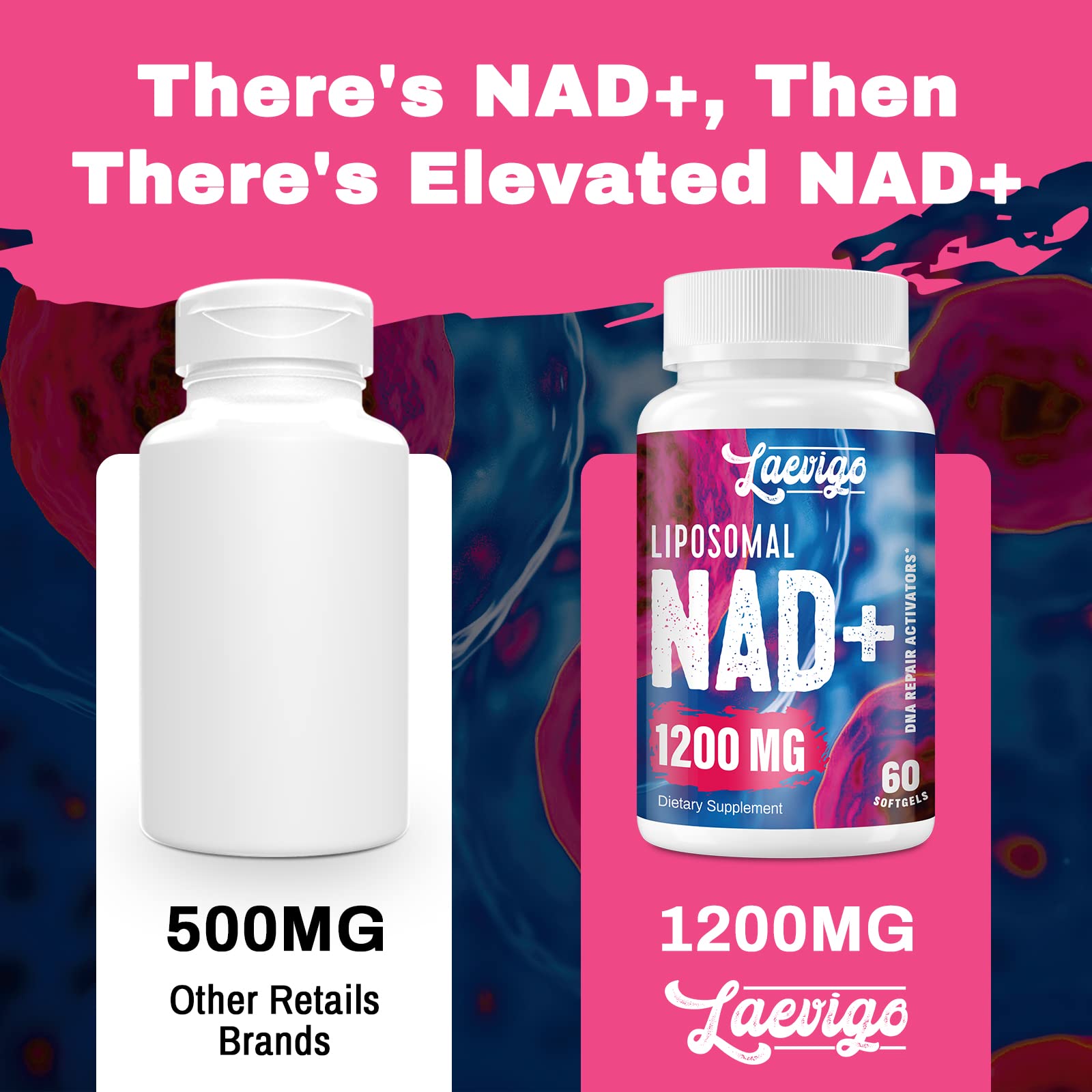 Laevigo Liposomal NAD+ Supplement 1200mg High Absorption, Cellular Energy & Mitochondrial Support, NAD Plus for Longevity & Vitality, Anti-Aging Formula, 60 Softgels Laevigo buy supplements canada