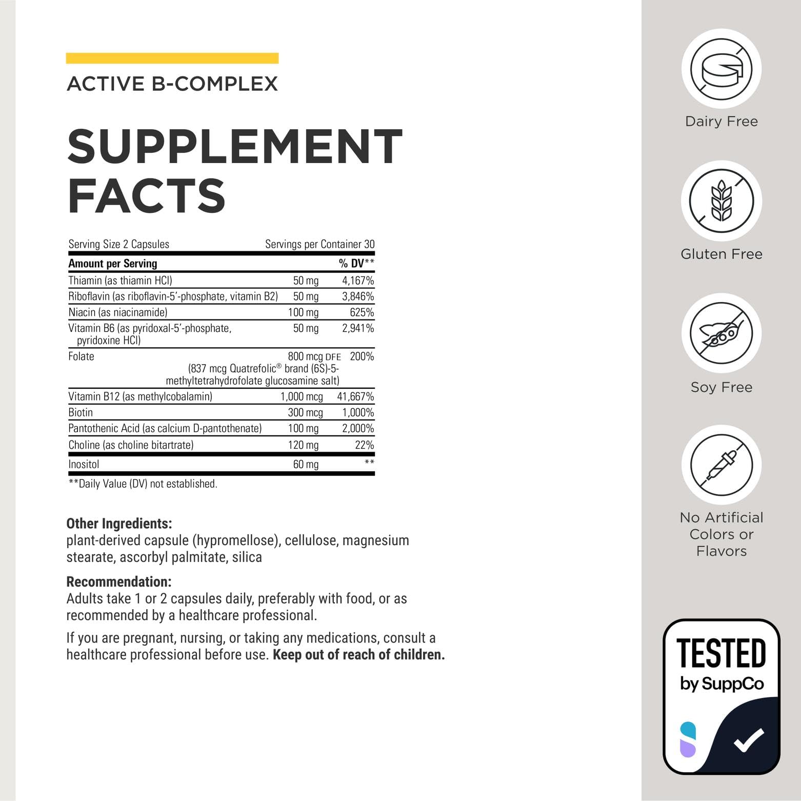 Integrative Therapeutics Active B-Complex - with Choline and Methylfolate - Cellular Energy, Immune Function & Heart Health Support with Vitamins B2, B6 & B12 Integrative Therapeutics buy supplements canada