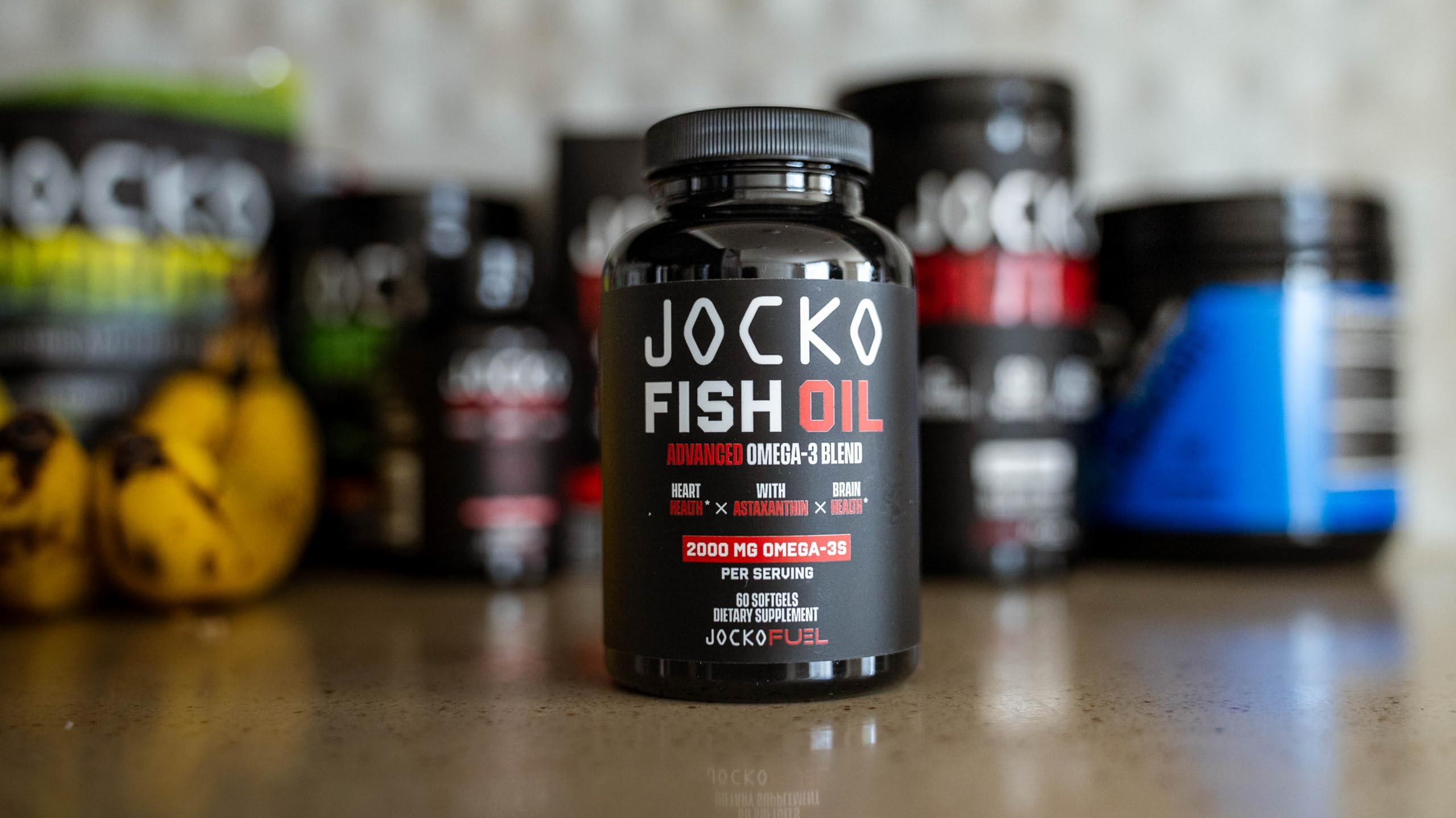Jocko Fuel Omega 3 Fish Oil Supplement 2000mg - Burpless Fatty Acid Supplement, Wild Caught, Powerful Antioxidant with Astaxanthin (60 Capsules) Jocko Fuel buy supplements canada