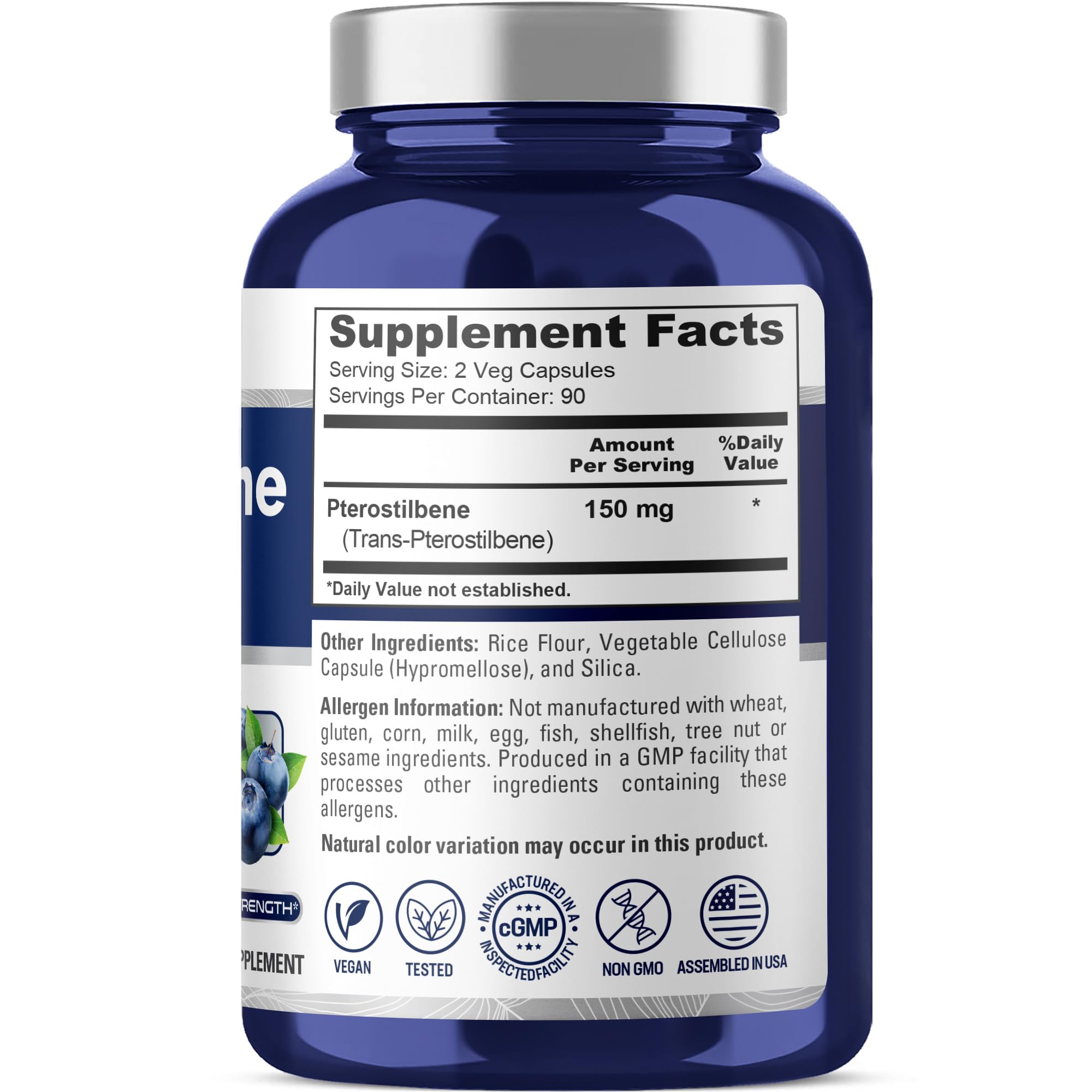 NusaPure Pterostilbene 150mg 180 Veggie Caps (Non-GMO, Vegan) NusaPure buy supplements canada