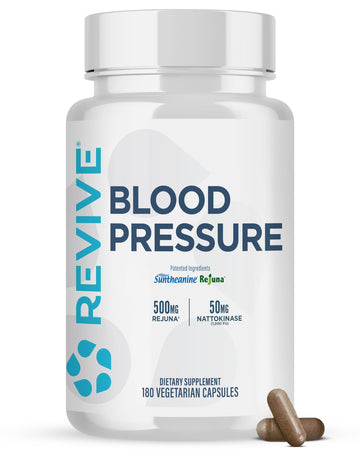 Revive MD Blood Pressure Support Supplement - Supports Heart and Circulatory Health, Energy & Daily Wellness - Magnesium, Potassium, Folic Acid & Garlic Formula (180 Vegetarian Capsules, 60 Servings) Revive buy supplements canada