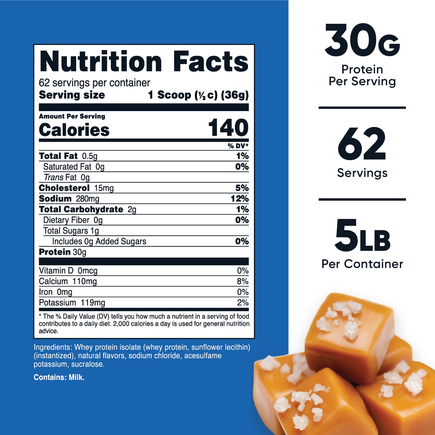 Nutricost Whey Protein Isolate (Salted Caramel, 5LBS) Nutricost buy supplements canada