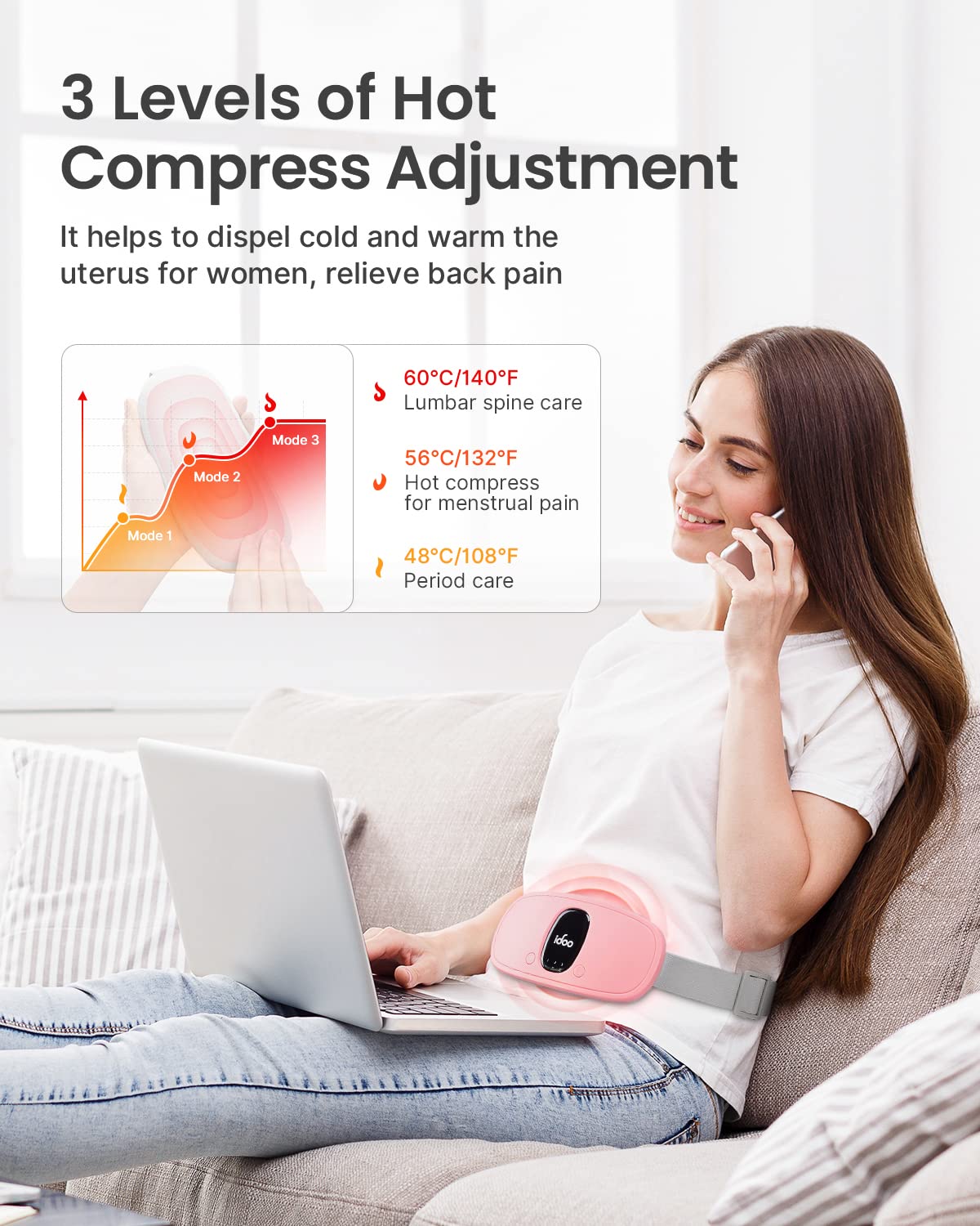 FSA HSA Eligible Portable Cordless Menstrual Heating Pad, iDOO Period Heating Pads iDOO buy supplements canada