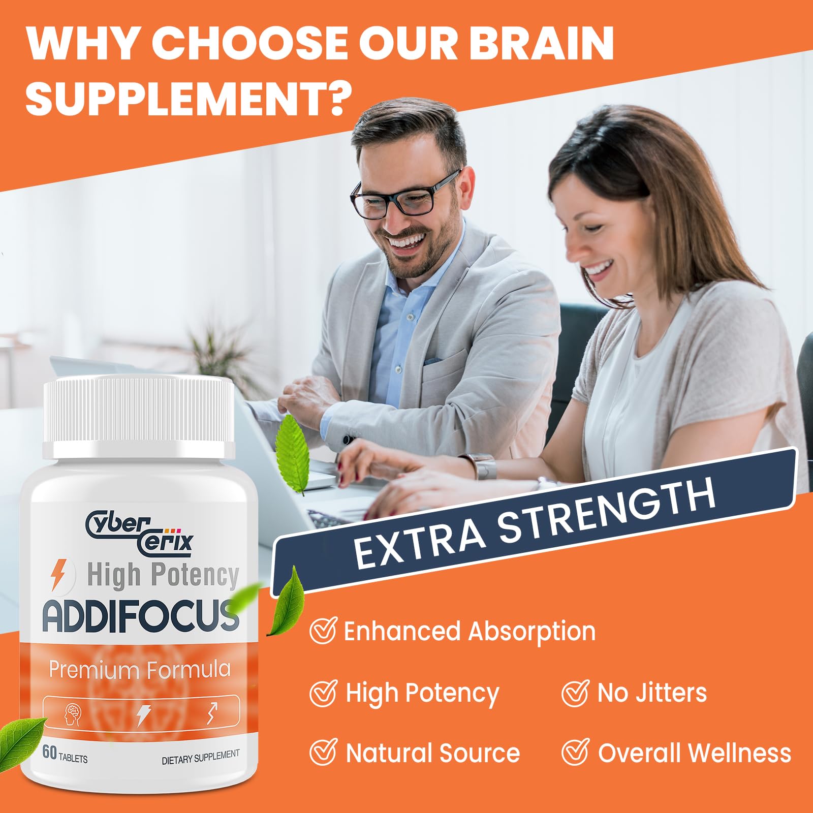 17-in-1 Brain Supplement for Memory and Focus - Nootropic Brain Supplement for Concentration, Clarity, Energy & Focus - Natural Caffeine Blend with Vitamins, Amino Acids & Herbal Extracts - 60 Tablets CyberCerix buy supplements canada