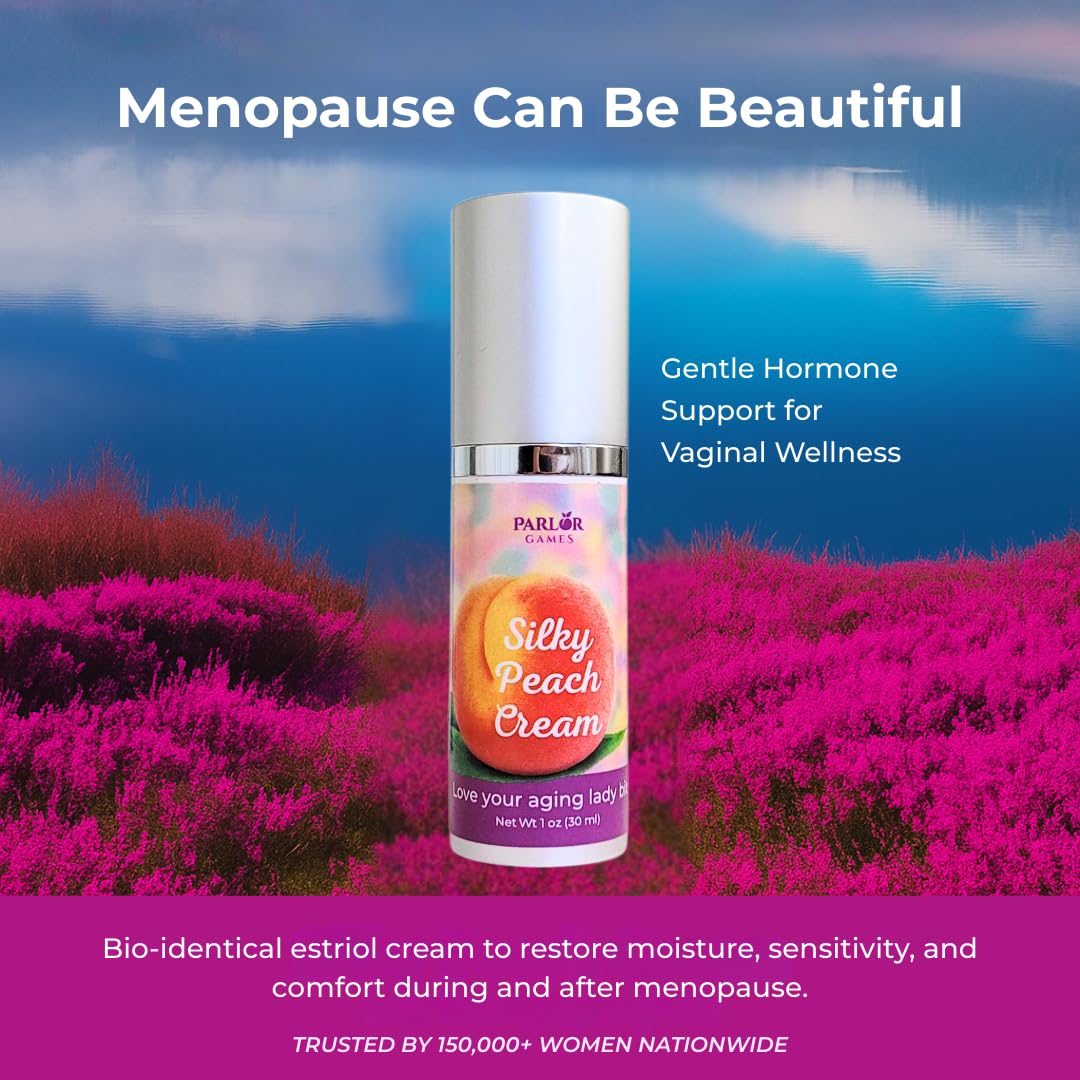 Silky Peach Cream by Parlor Games – Bioidentical Estriol Cream for Women – Menopause Relief for Vaginal Dryness & Vulva Itch – 30ml Bottle (2 Month Supply) Parlor Games buy supplements canada
