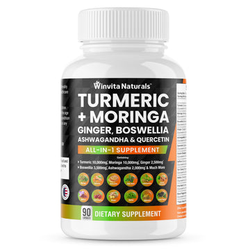 Turmeric Curcumin 10000mg Moringa 10000mg Boswellia 3500mg Ginger 2500mg Winvita Naturals buy supplements canada