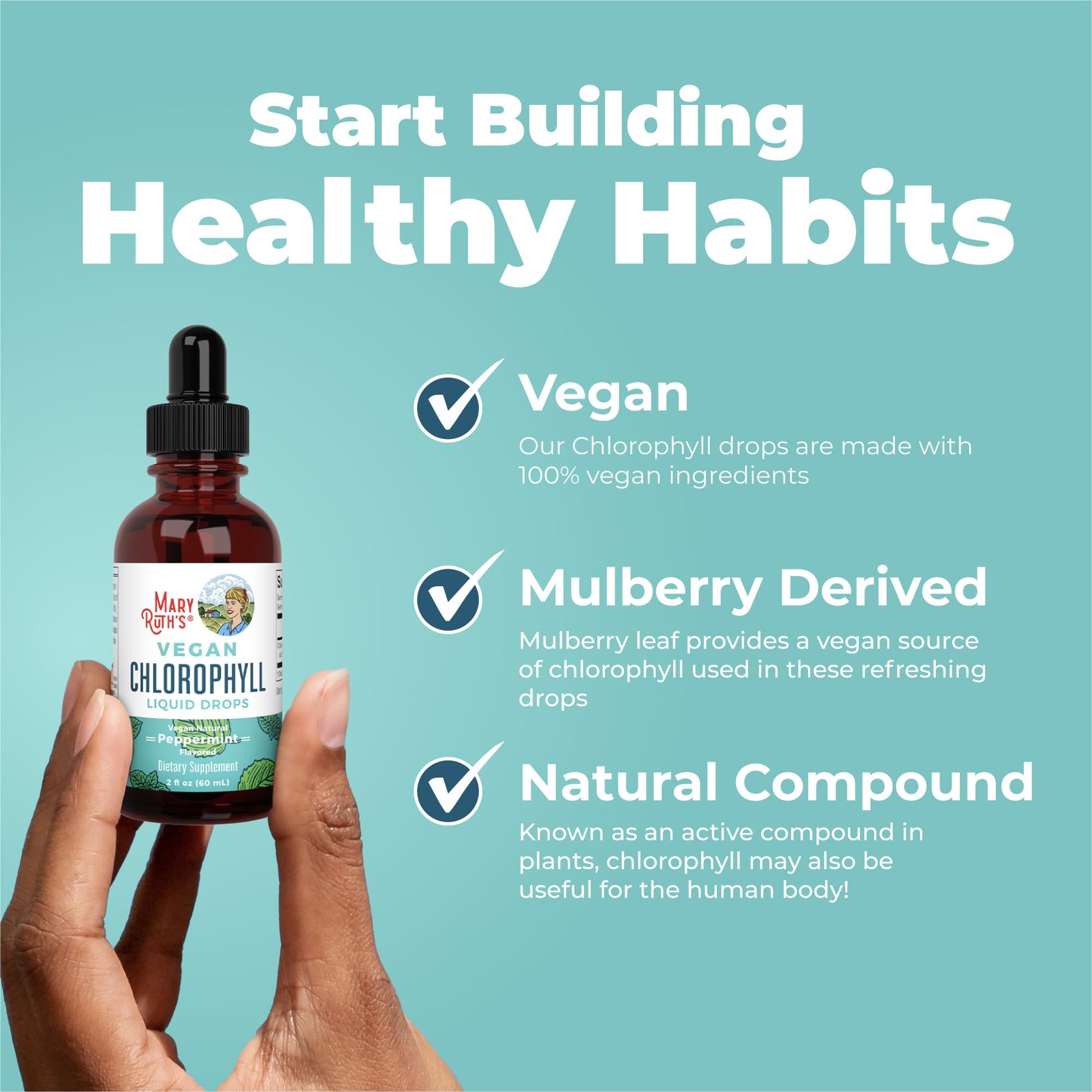 MaryRuth's Chlorophyll Liquid Drops | Clean Label Project Certified® | Vegan | Non-Diluted Liquid Chlorophyll| Mulberry Derived Supplement for Ages 14+ | Non-GMO | Delicious Minty Flavor | 2 Fl Oz MARYRUTH'S buy supplements canada