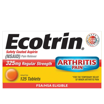 Ecotrin Regular Strength 325mg Aspirin Safetey Coated Tablets, Arthritis, Toothache & Headache Relief Designed to Protect the Stomach, 125 Count Ecotrin buy supplements canada