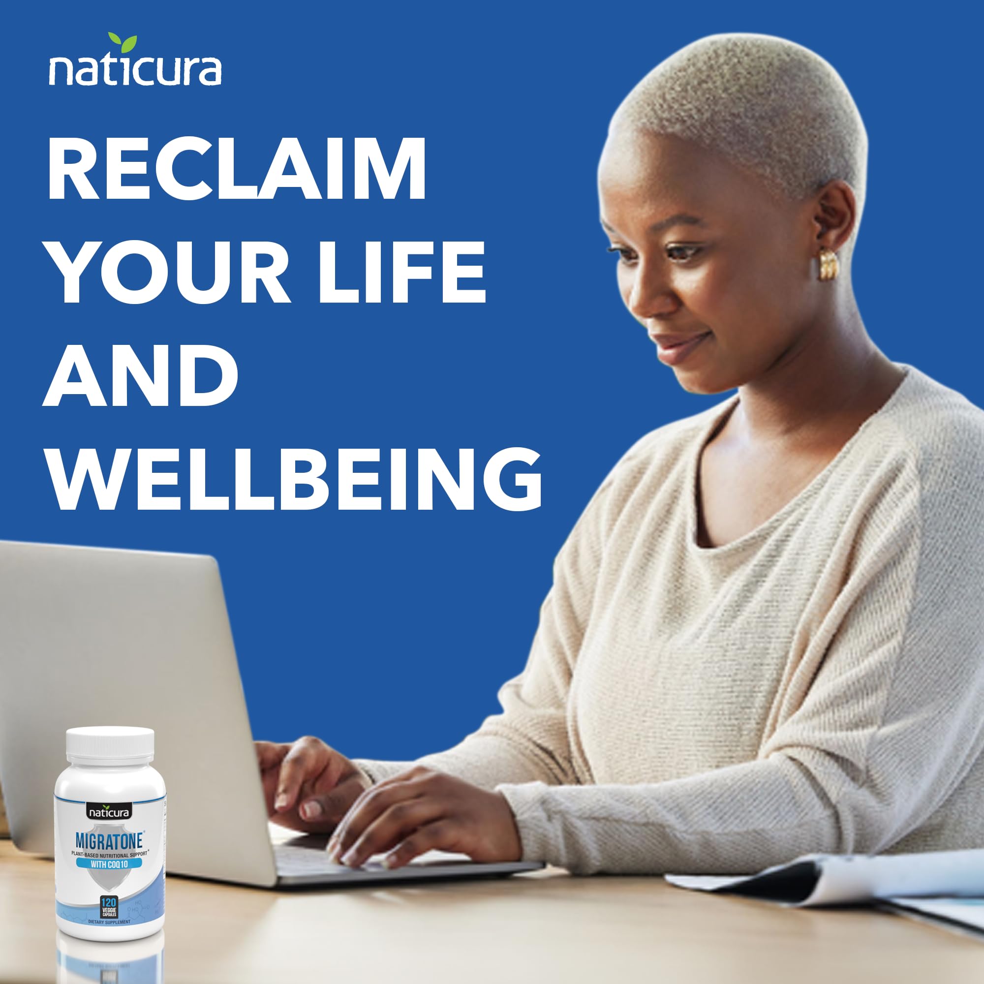 Migratone Migraine Relief Nutritional Support Supplement - with Magnesium, Riboflavin Vitamin B2, B6 & B12, Microactive Coq10, Feverfew, PA-Free Butterbur, and Folate - Clinically Preferred Blend Naticura buy supplements canada