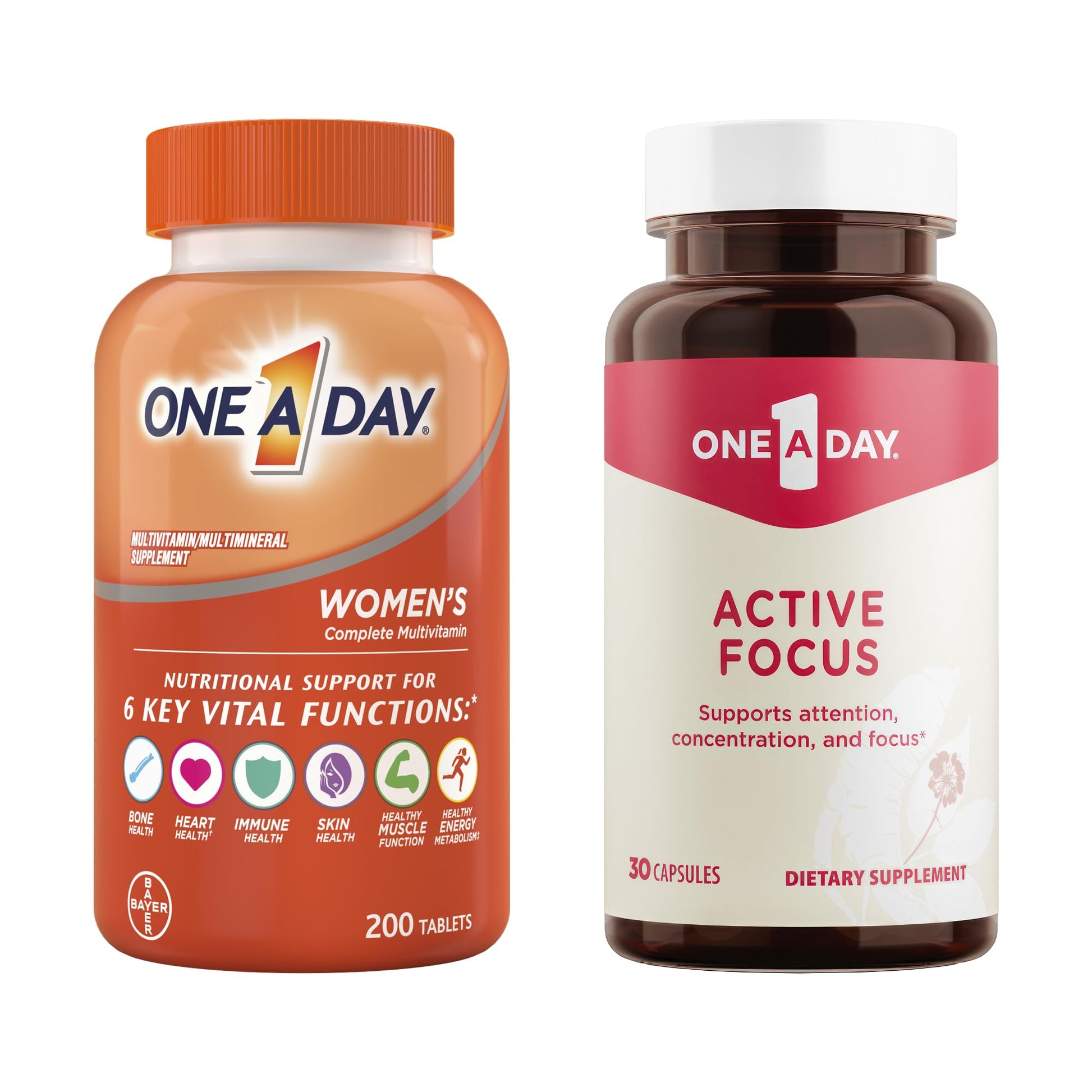 ONE A DAY Bundle Multivitamin for Women 200 Count Tablets Active Focus Supplement ONE A DAY buy supplements canada