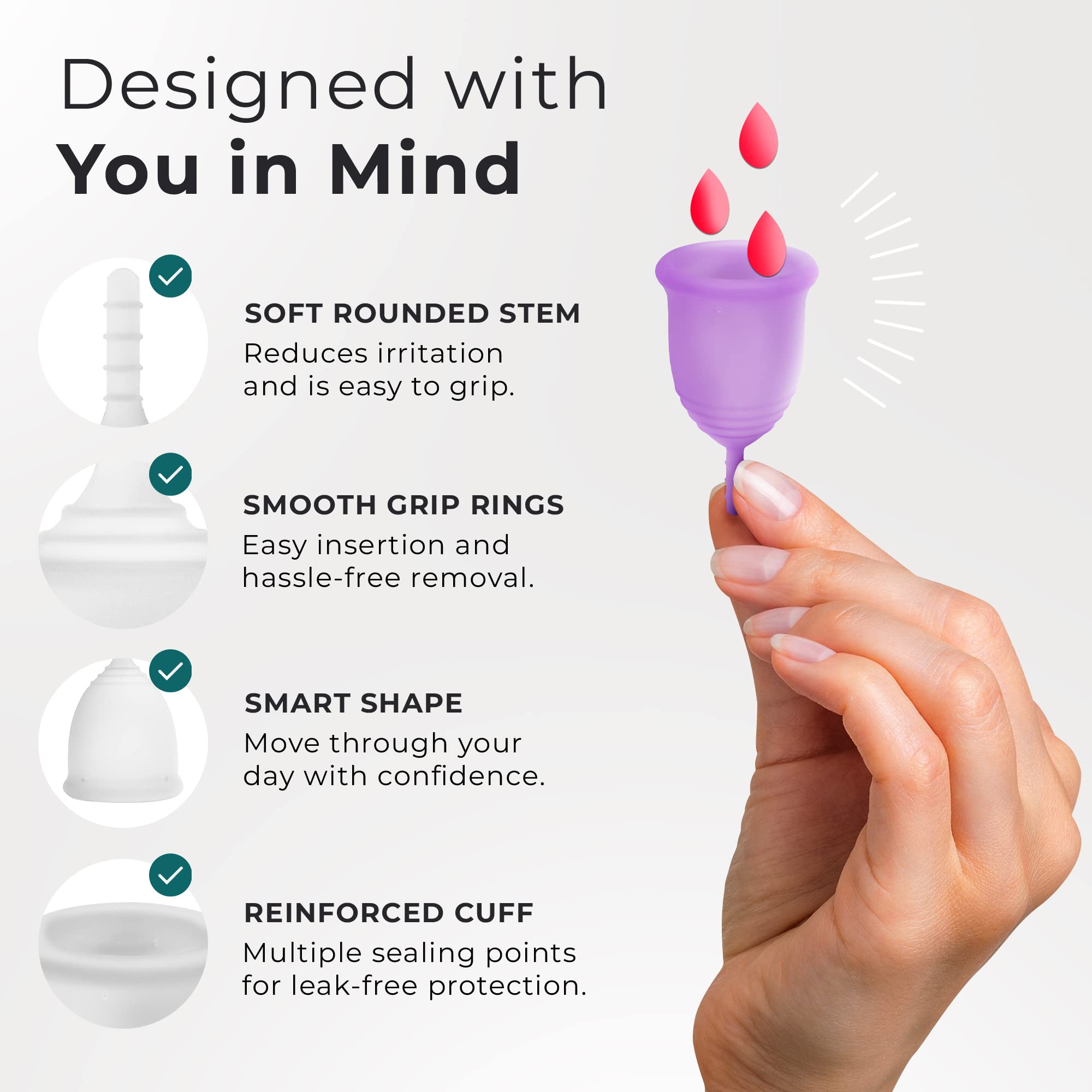 EcoBlossom Reusable Menstrual Cup Set - The Most Reliable Medical Grade Silicone Period Cups EcoBlossom buy supplements canada