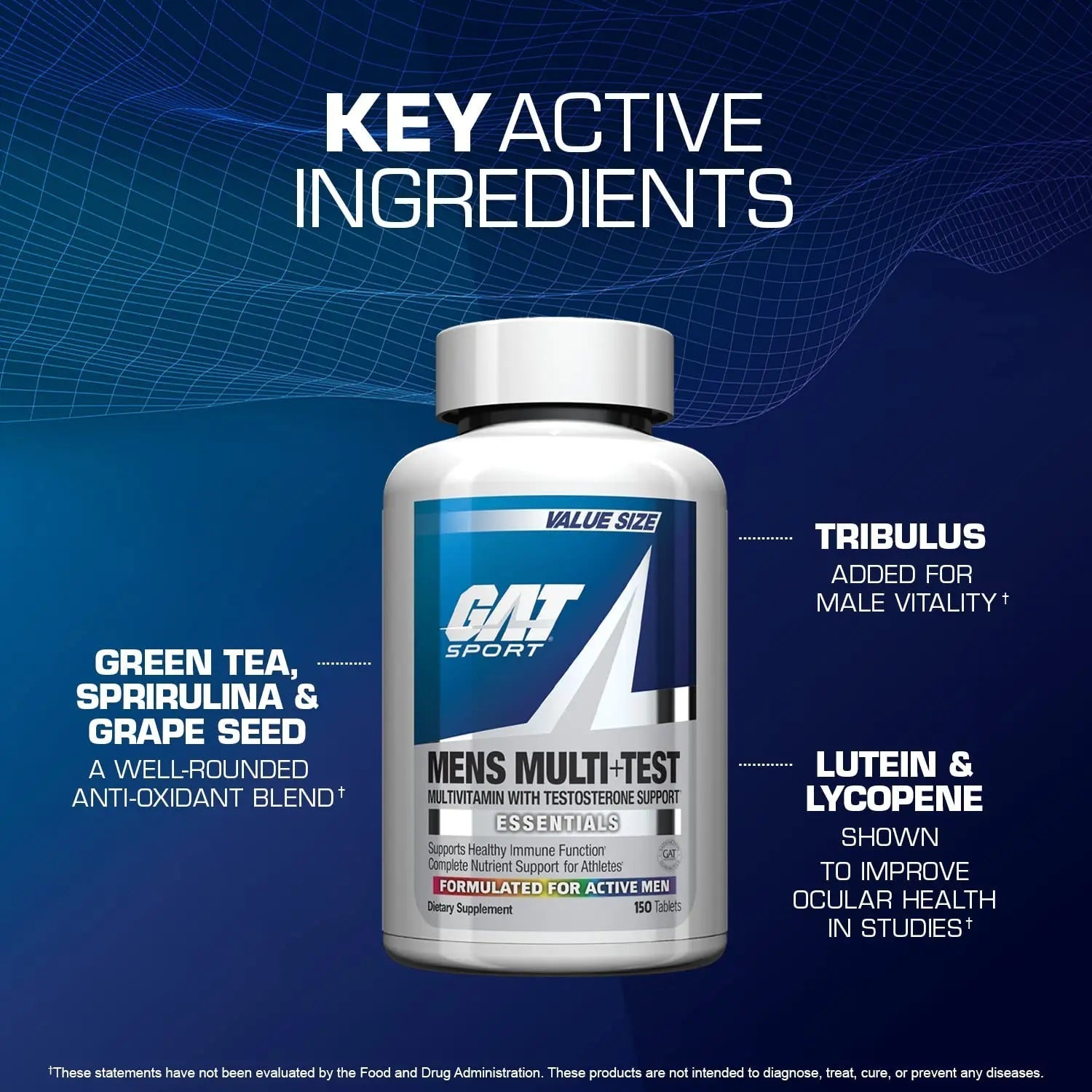 GAT SPORT Men's Multi + Test, Premium Multivitamin Tablets (150 Count) GAT SPORT buy supplements canada