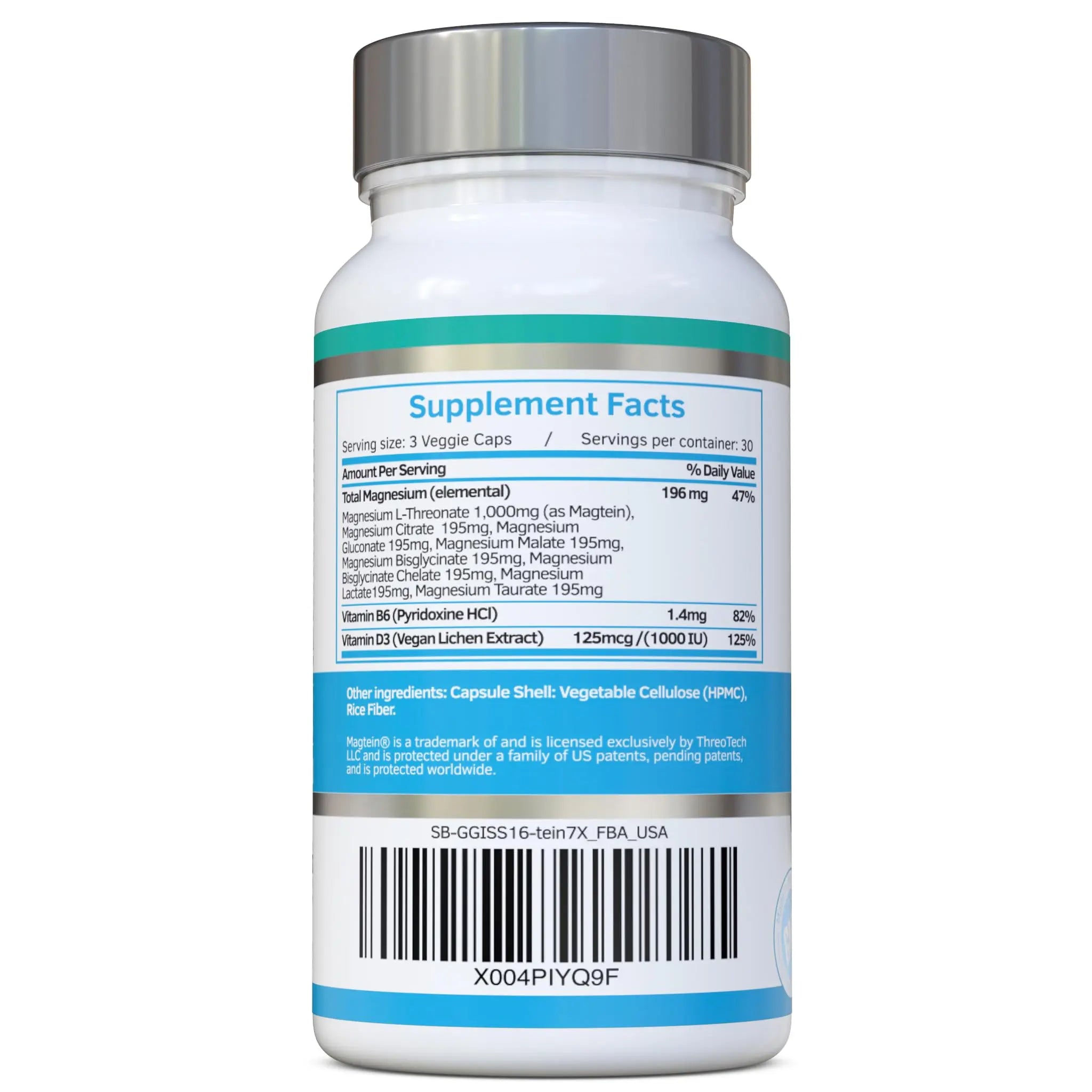 Magnesium L-Threonate Complex 7-in-1 with 1000mg of Magtein Plus Magnesium as Bisglycinate, Taurate, Citrate, Gluconate, Malate & Lactate - Supports Sleep - Vegan, US Made and No Artificial Nasties swiss bioenergetics buy supplements canada